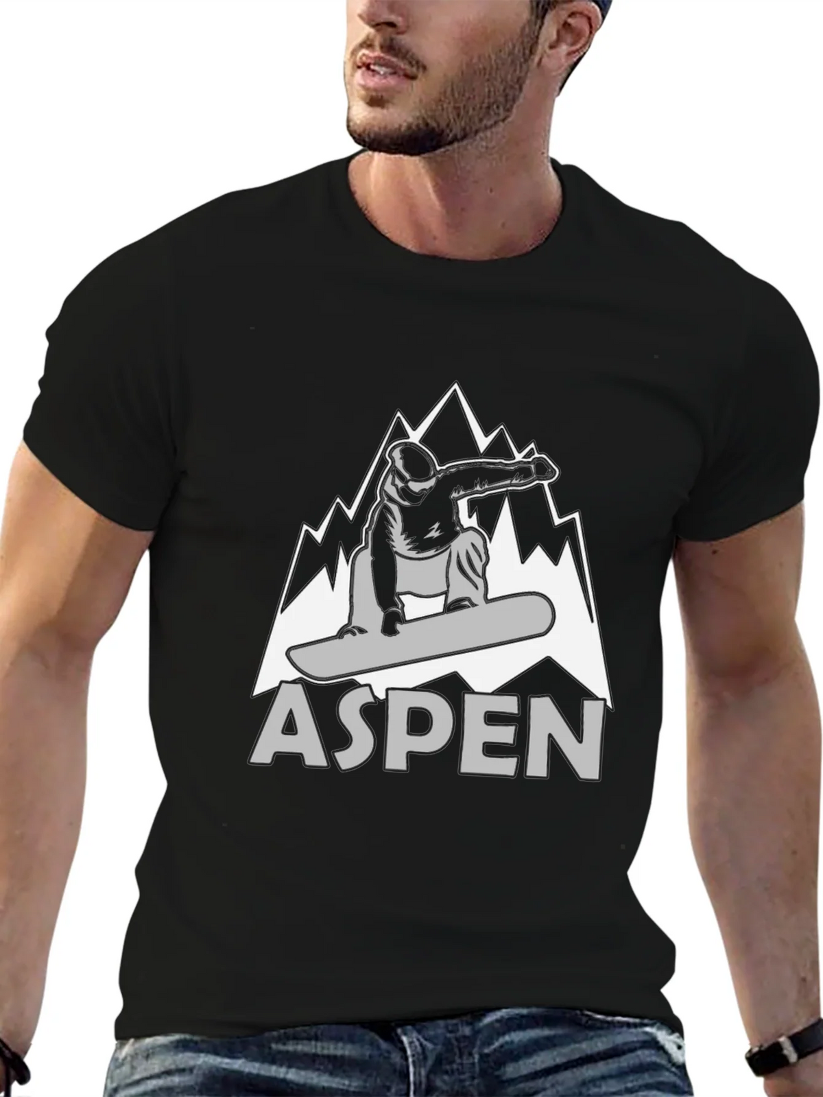 Aspen Snowboarder Graphic T-Shirt - Black product image 6