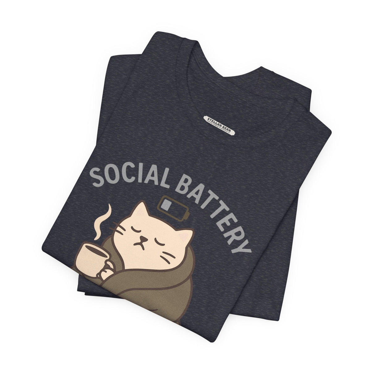 Social Battery 1% Cat Graphic T-Shirt product image 1