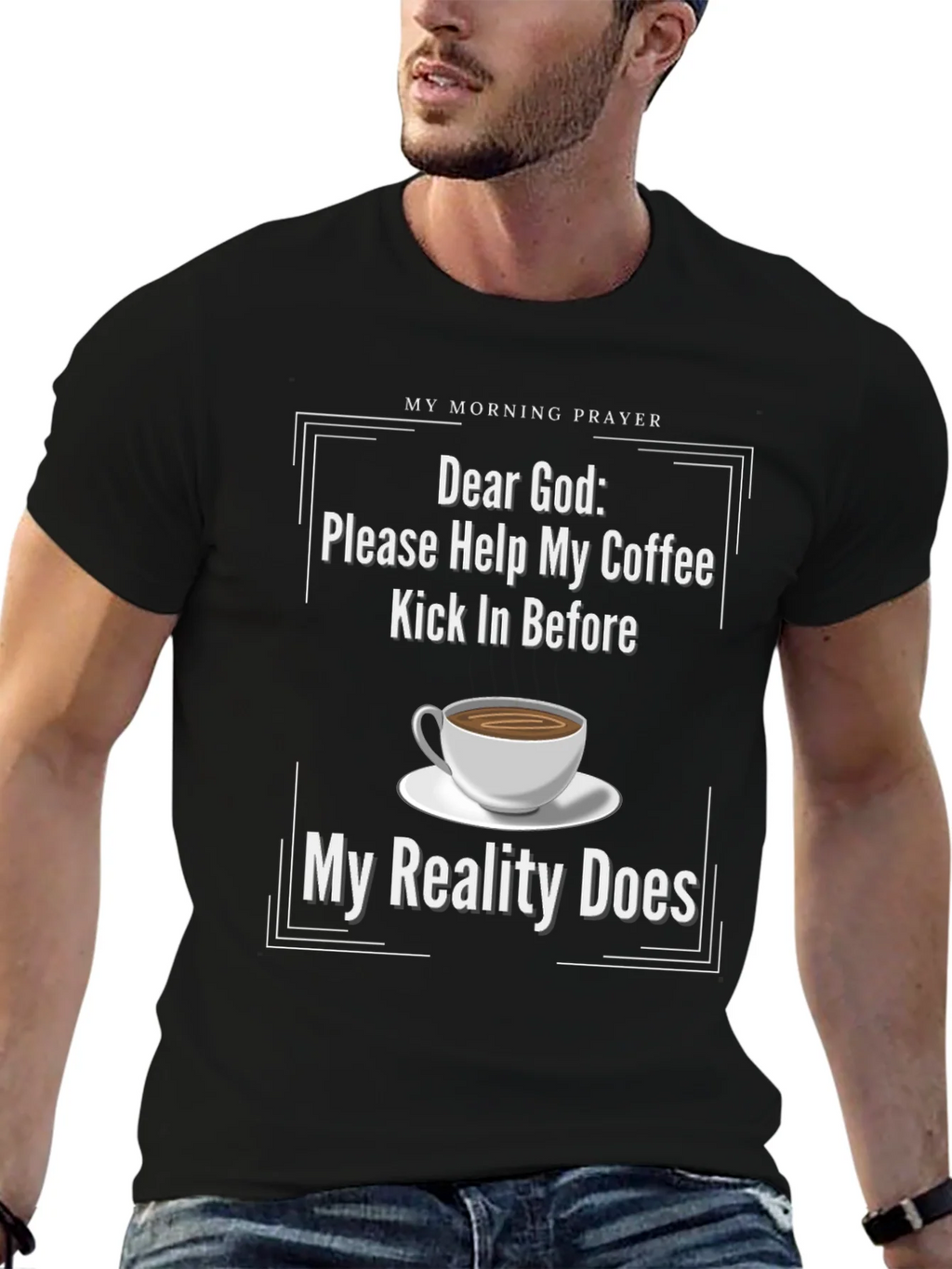 Funny Coffee Prayer T-Shirt for Lovers product image 3