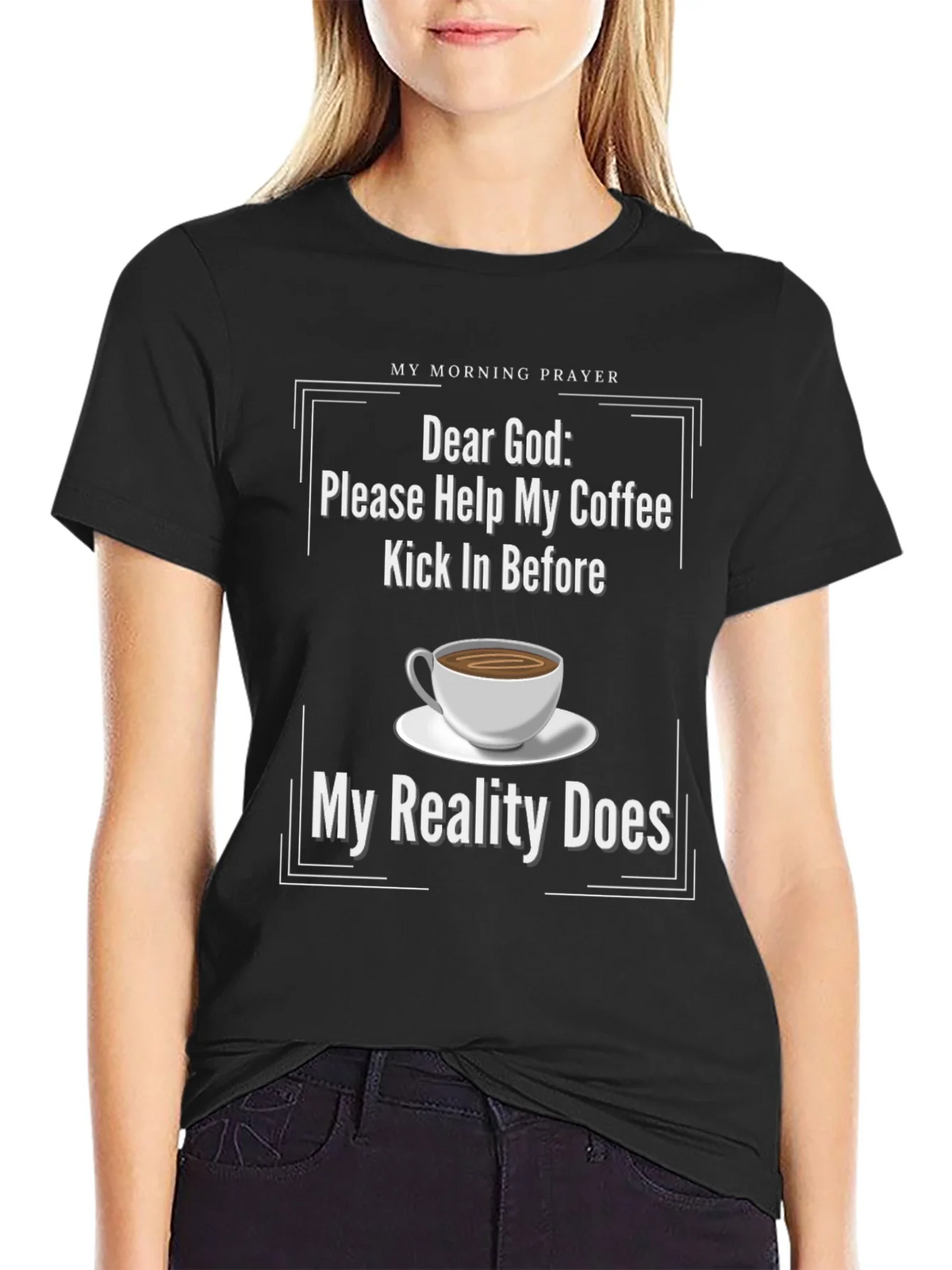 Funny Coffee Prayer T-Shirt for Lovers product image 1