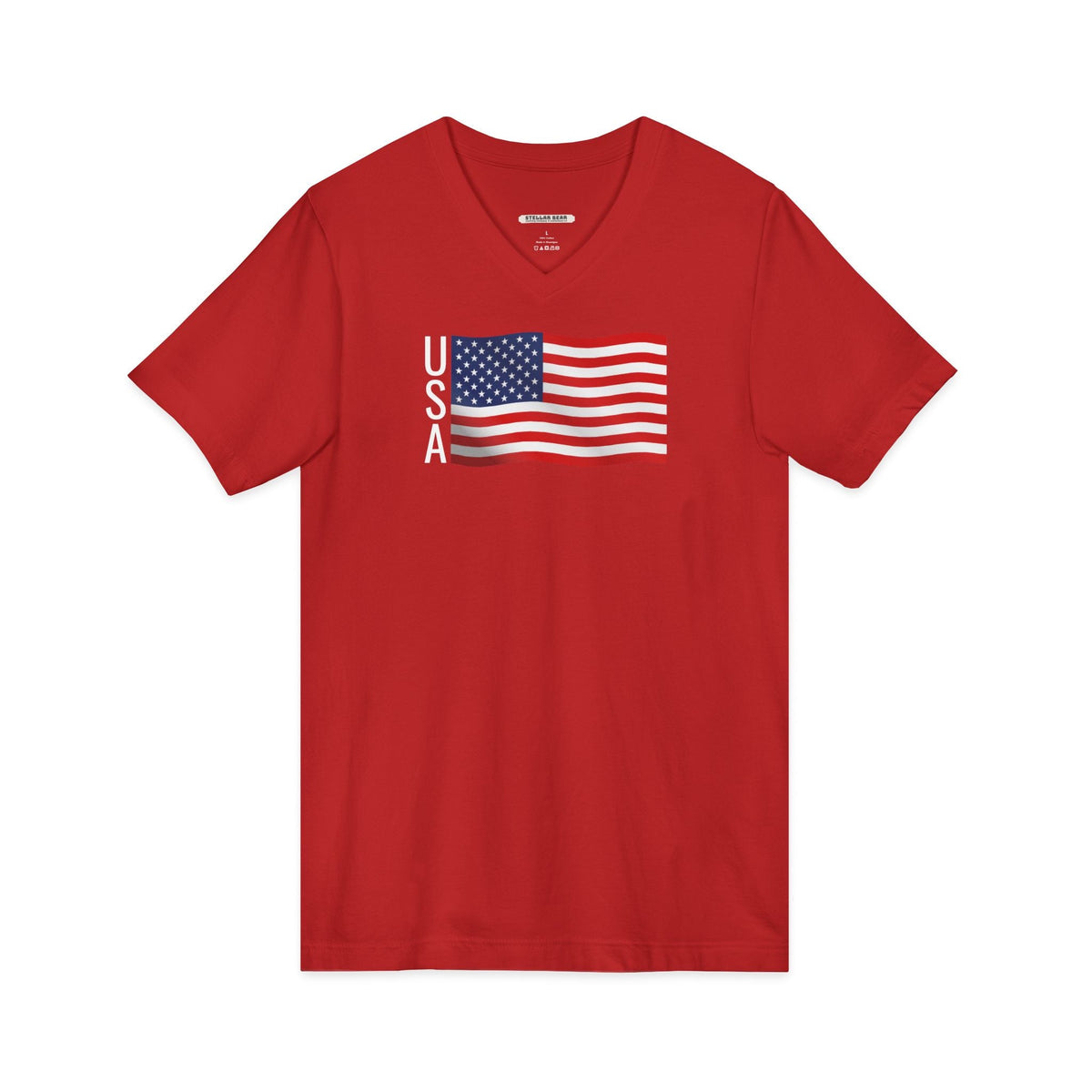 USA Flag V-Neck Graphic T-Shirt product image 7
