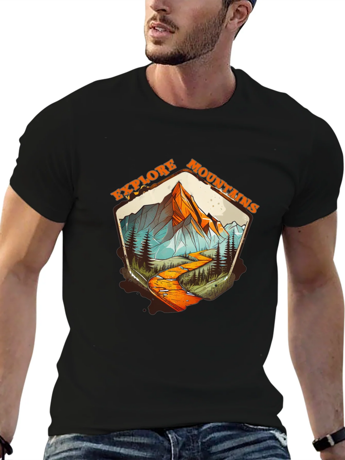 Explore Mountains Graphic Tee - Black product image 6