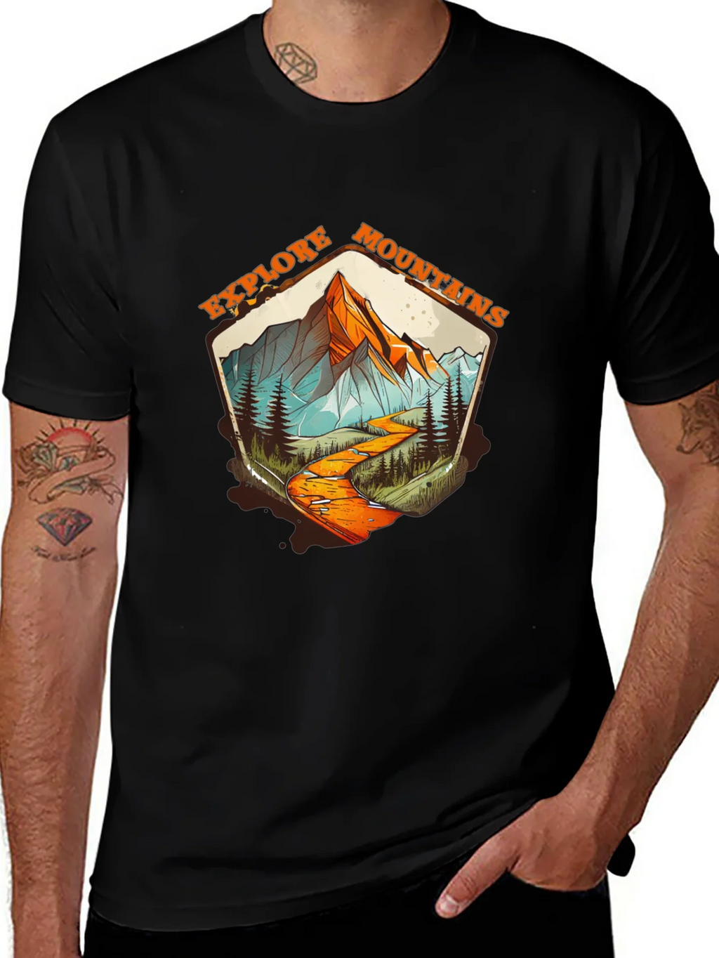 Explore Mountains Graphic Tee - Black product image 1