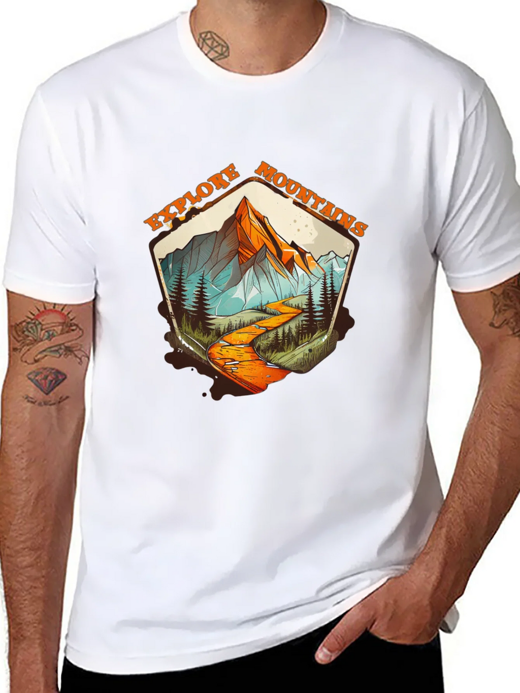 Explore Mountains Graphic Tee - Black product image 7