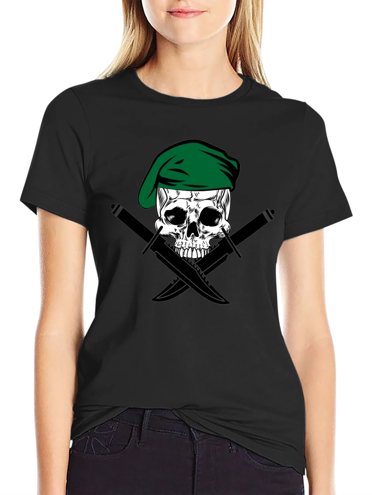 Skull & Daggers Tee - Green Beret Design product image 2