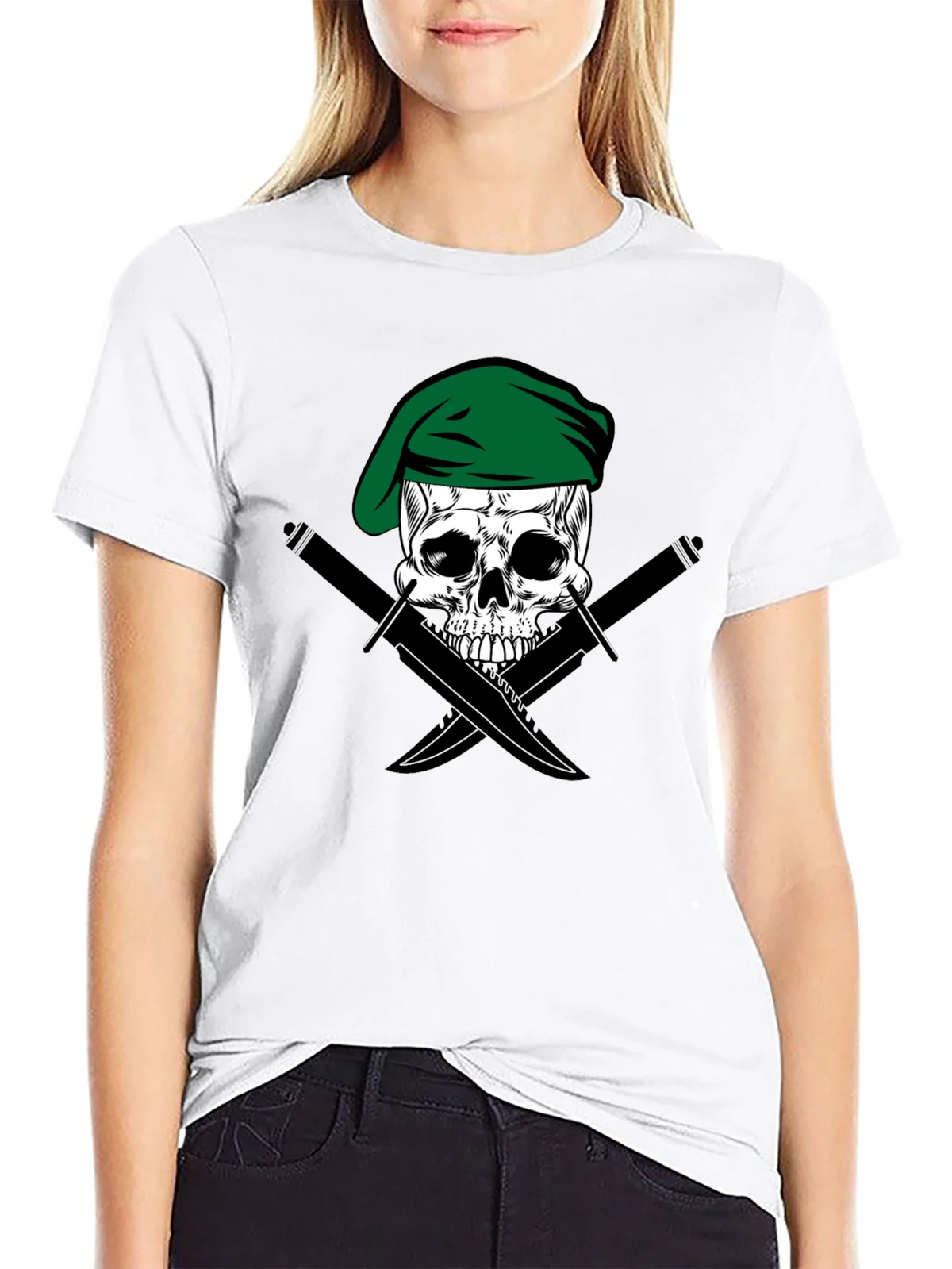 Skull & Daggers Tee - Green Beret Design product image 8
