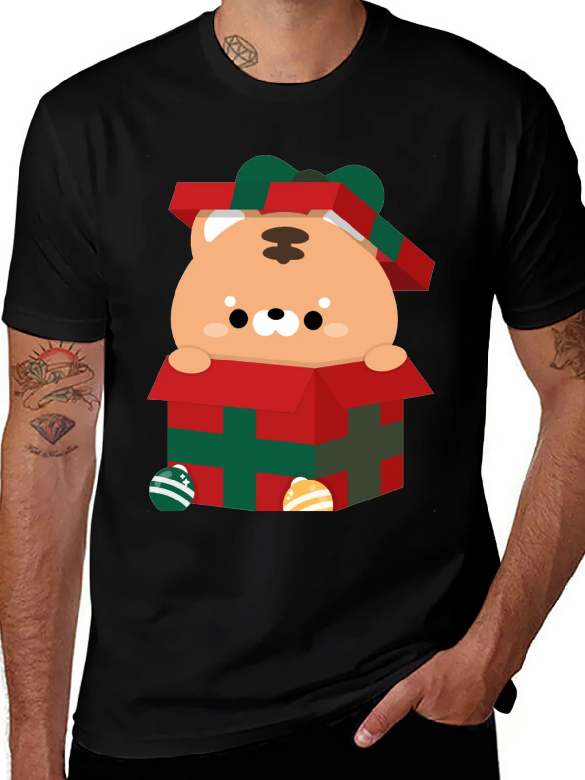 Festive Gift Box Tiger Graphic Tee product image 1