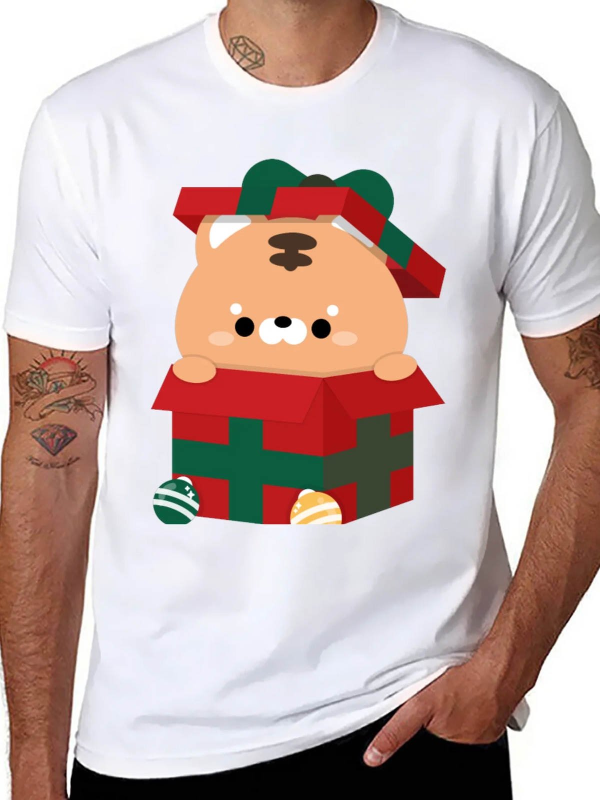Festive Gift Box Tiger Graphic Tee product image 6