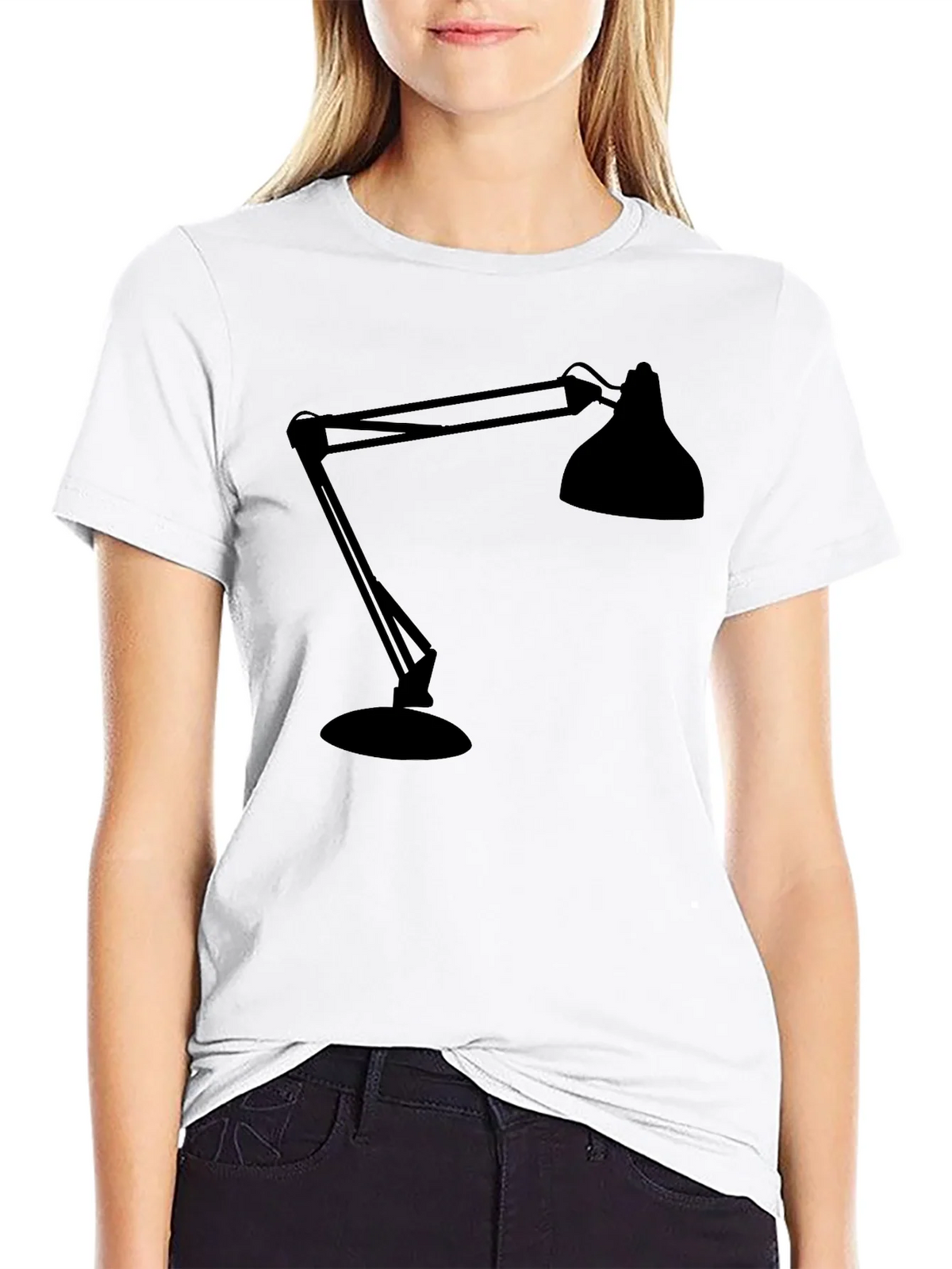 Modern Lamp Graphic Tee - Black Cotton Shirt product image 8