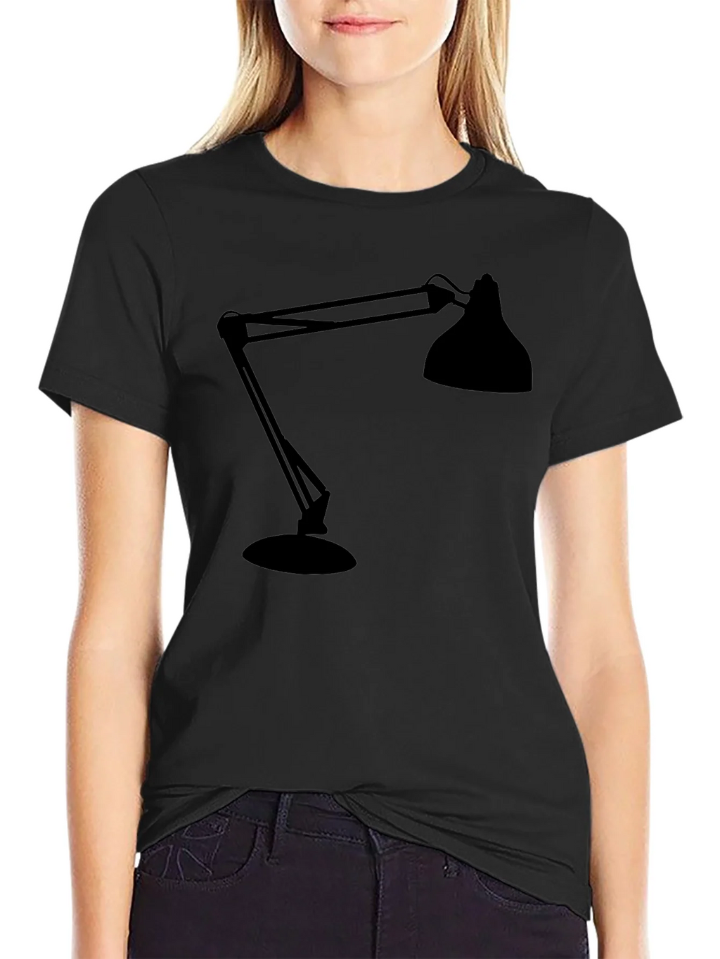 Modern Lamp Graphic Tee - Black Cotton Shirt product image 2