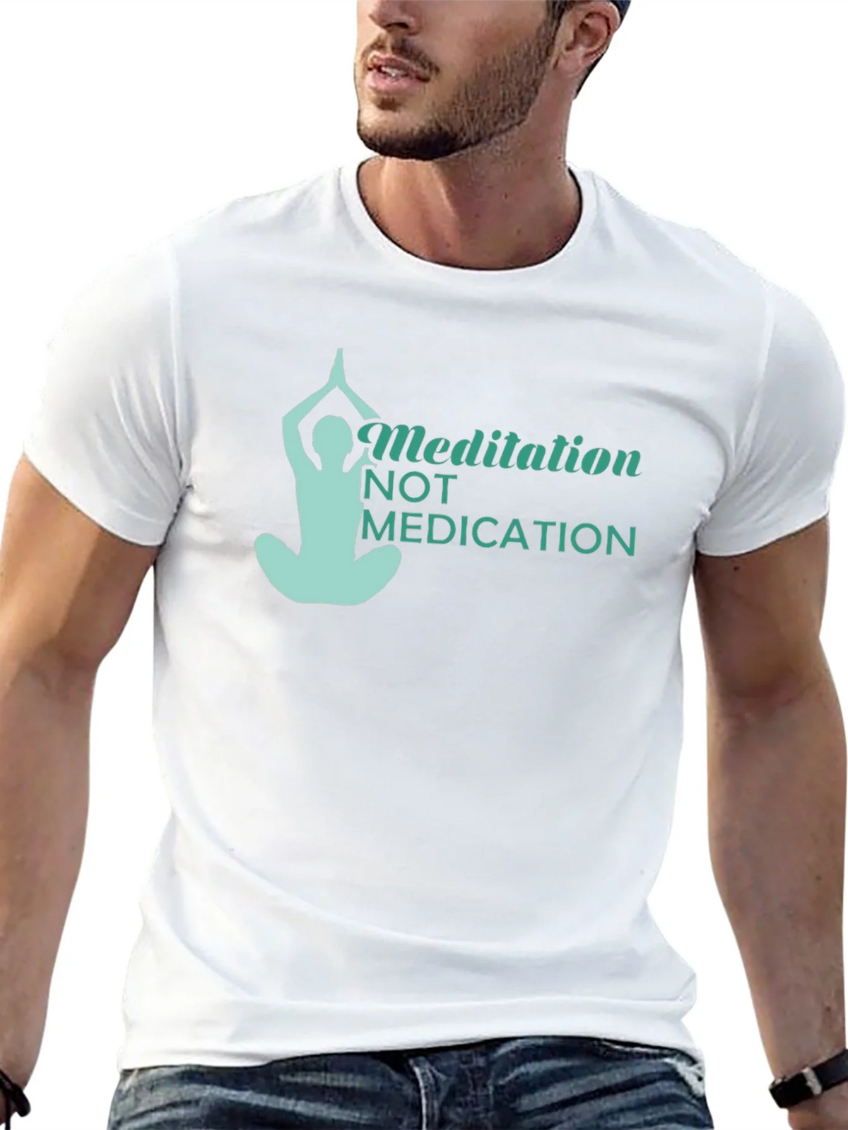Meditation Not Medication Black T-Shirt product image 7