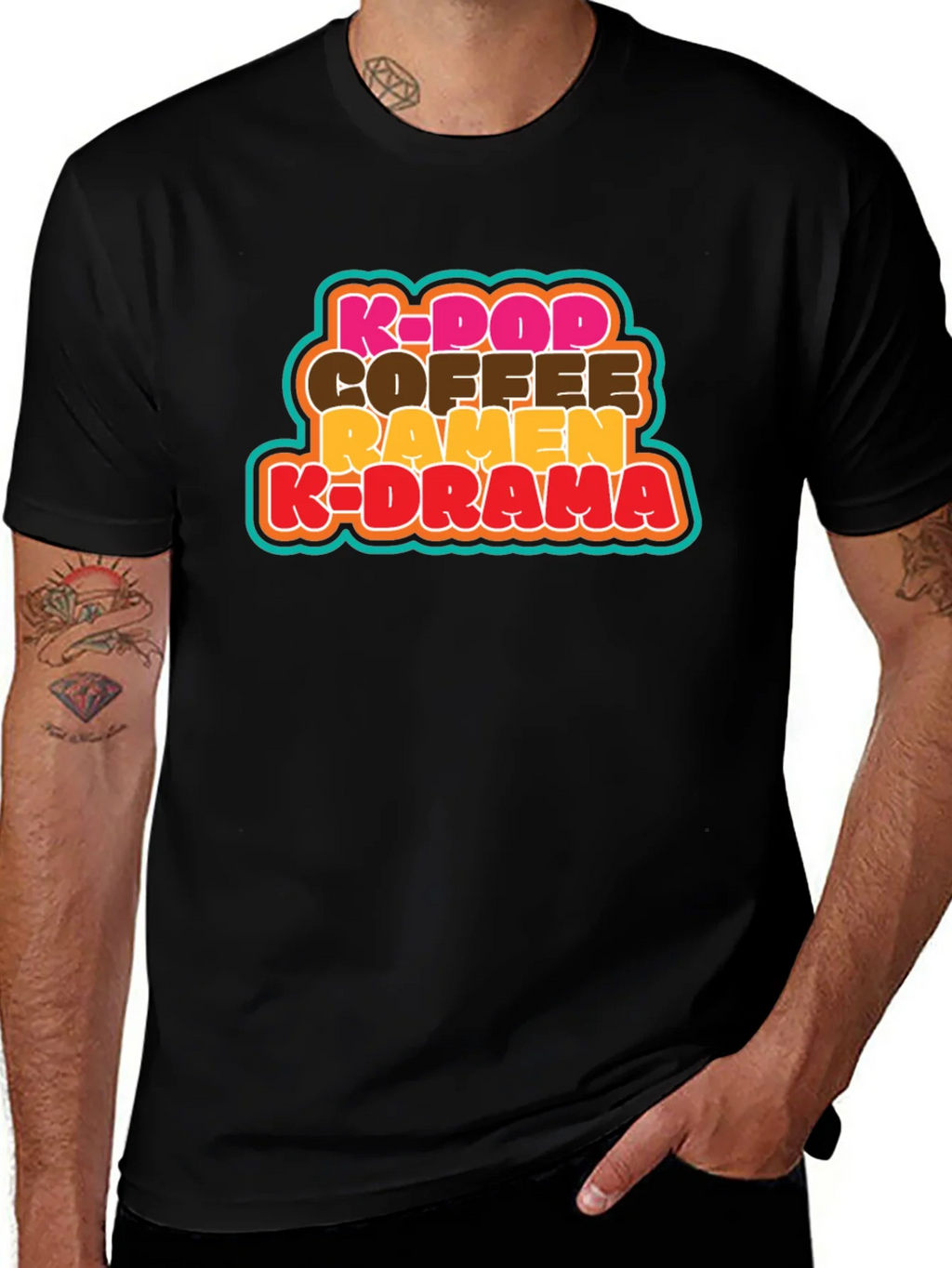 K-Pop Coffee Ramen K-Drama T-Shirt - Korean Culture Tee product image 1