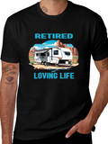 Retired & Loving Life Graphic T-Shirt - Camping RV Design product image 1