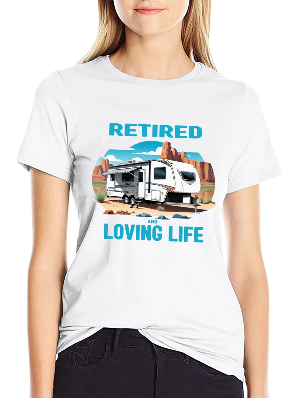 Retired & Loving Life Graphic T-Shirt - Camping RV Design product image 8