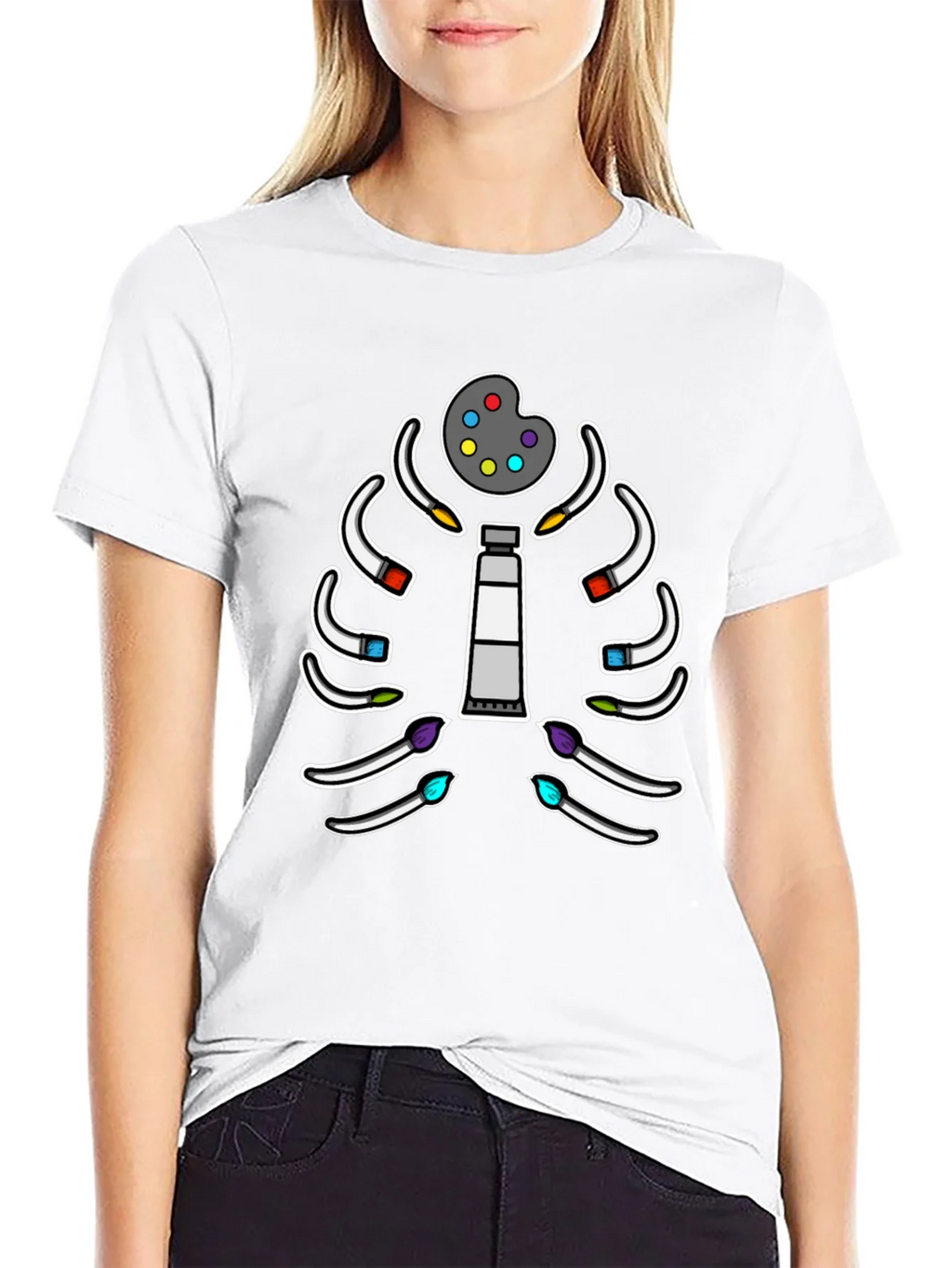 Artists Ribcage T-Shirt - Painter Anatomy Tee product image 2