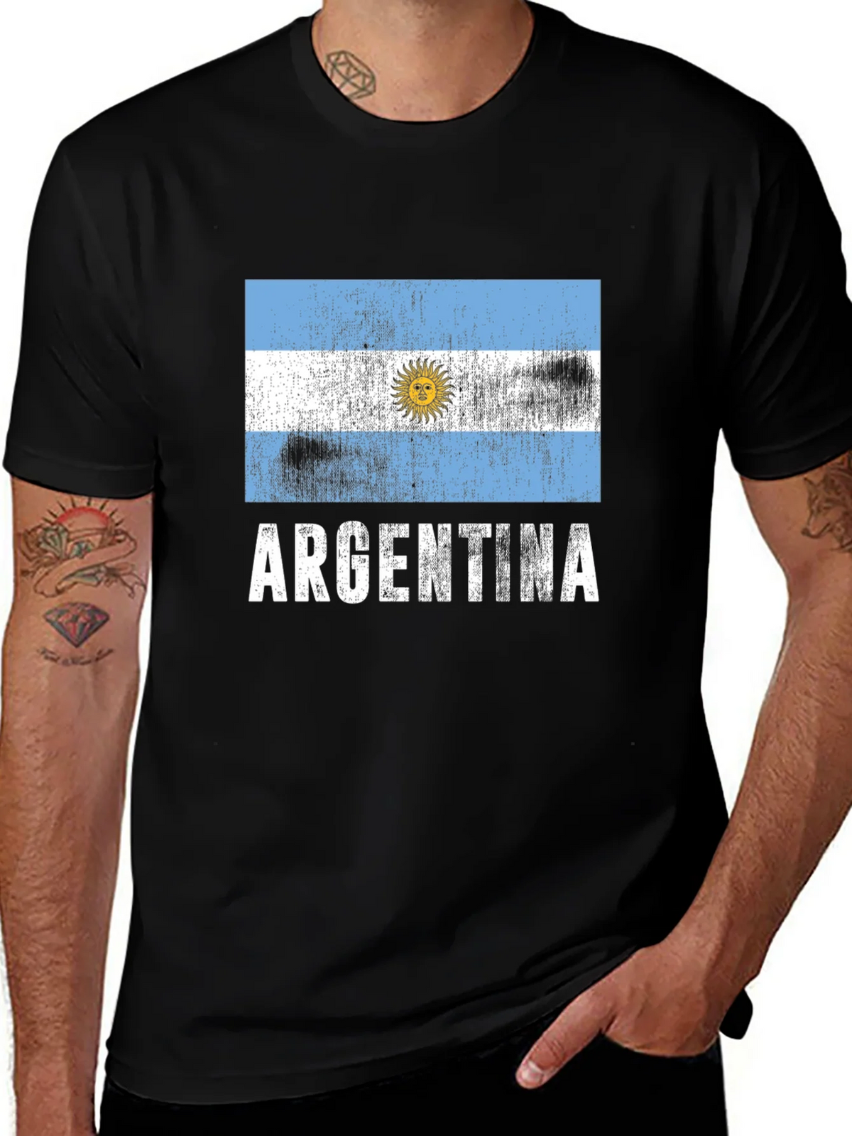 Argentina Flag T-Shirt - Distressed Design product image 1