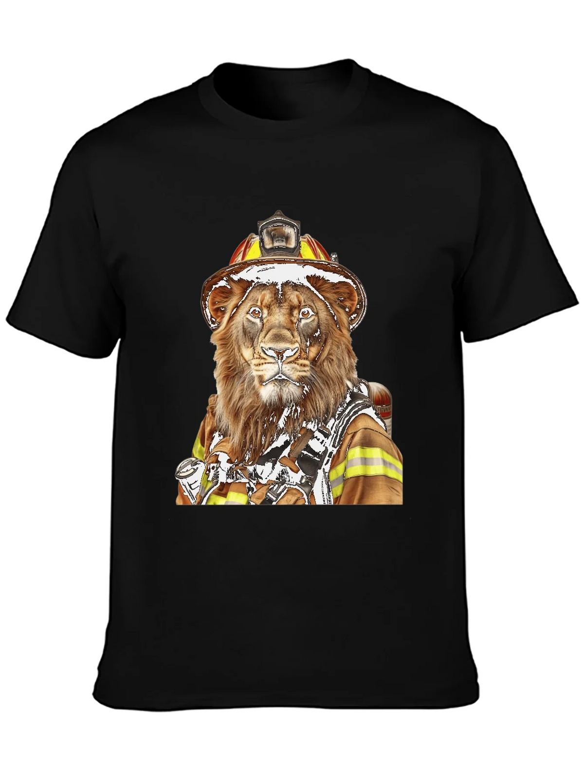 Lion Firefighter Graphic Tee - Unique Design! product image 3