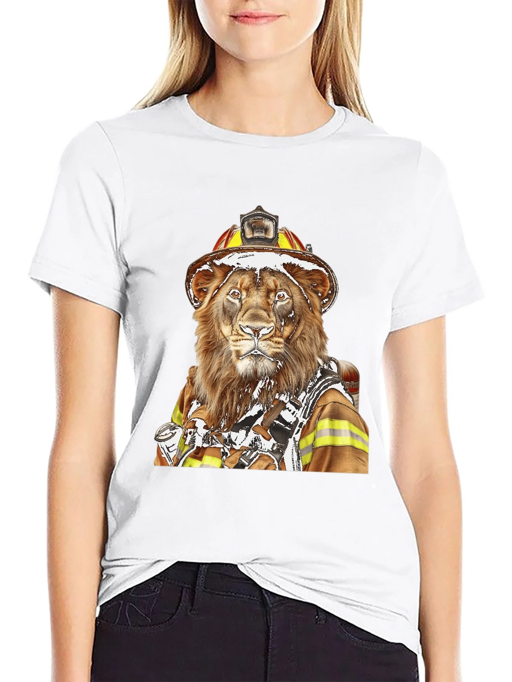 Lion Firefighter Graphic Tee - Unique Design! product image 8