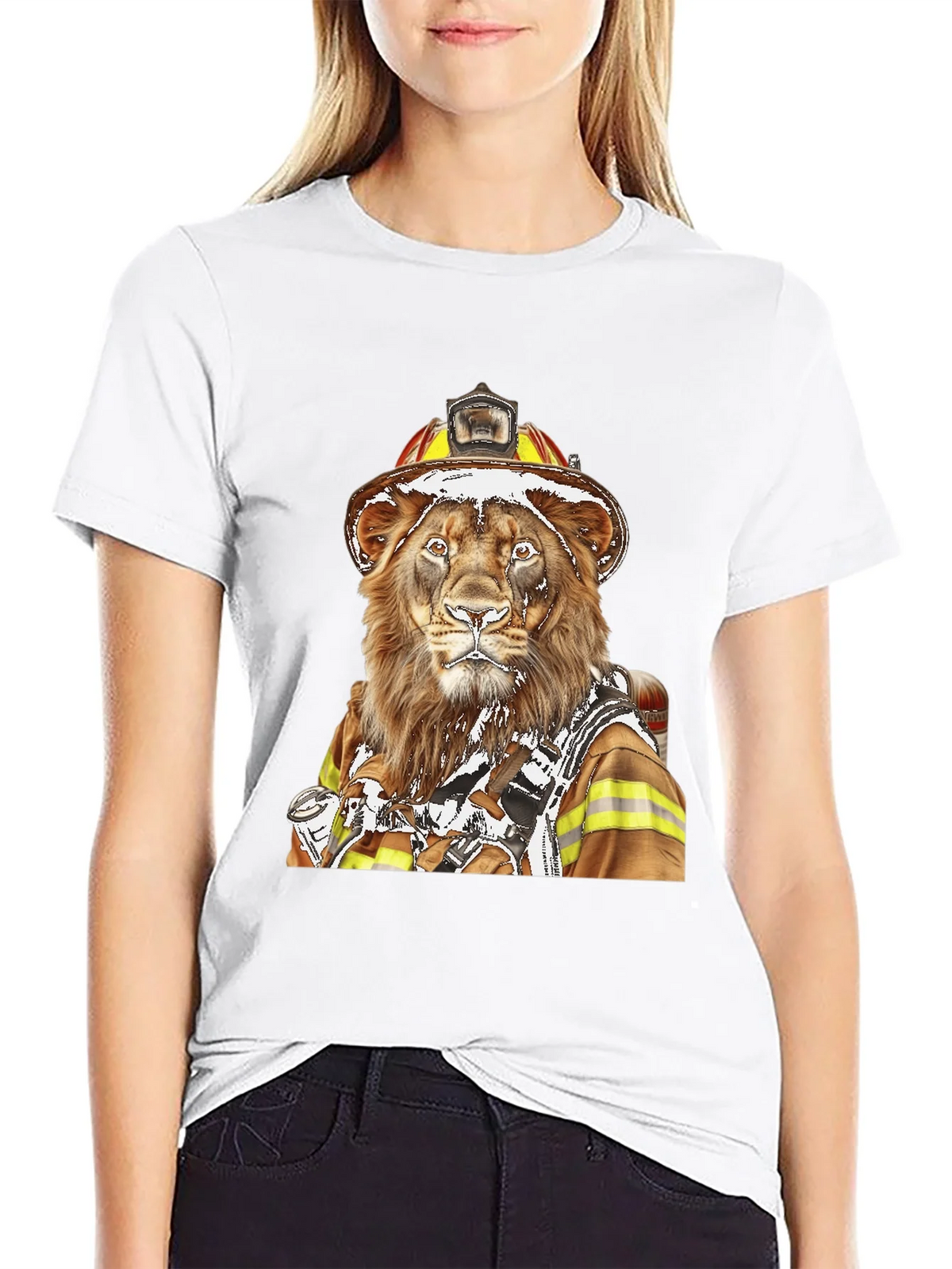 Lion Firefighter Graphic Tee - Unique Design! product image 8