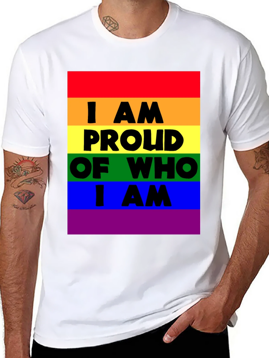 Pride Rainbow T-Shirt - I AM Proud Of Who I AM product image 7