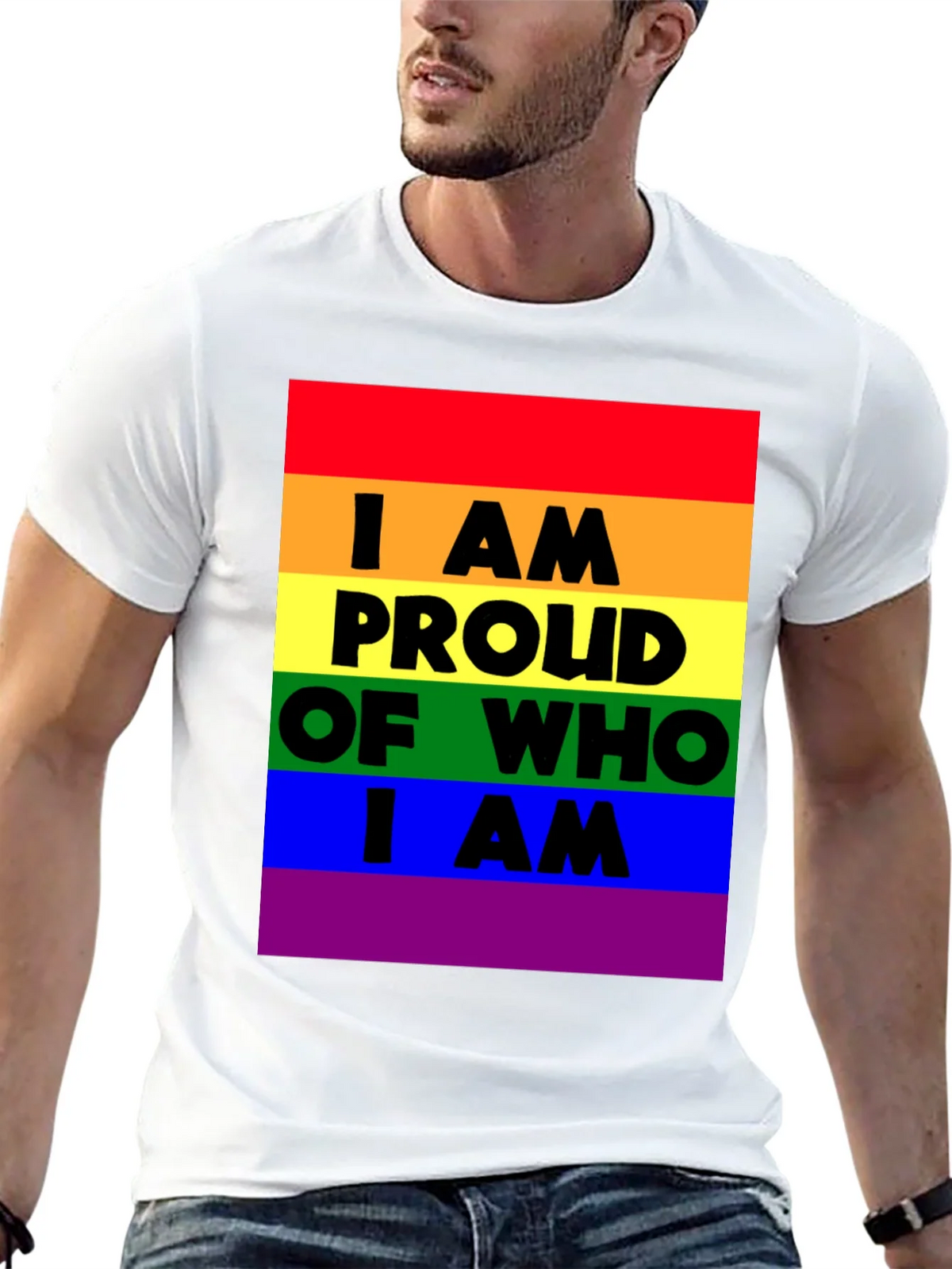 Pride Rainbow T-Shirt - I AM Proud Of Who I AM product image 12