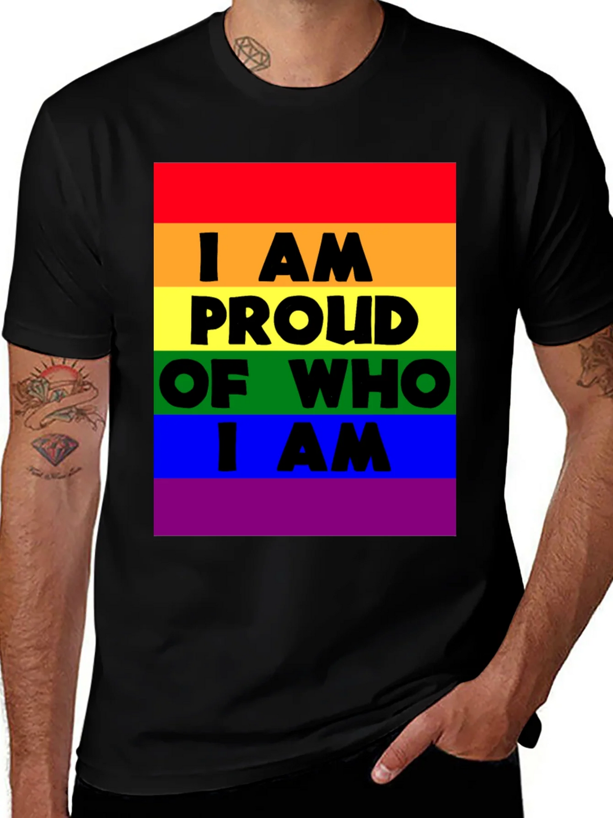 Pride Rainbow T-Shirt - I AM Proud Of Who I AM product image 1