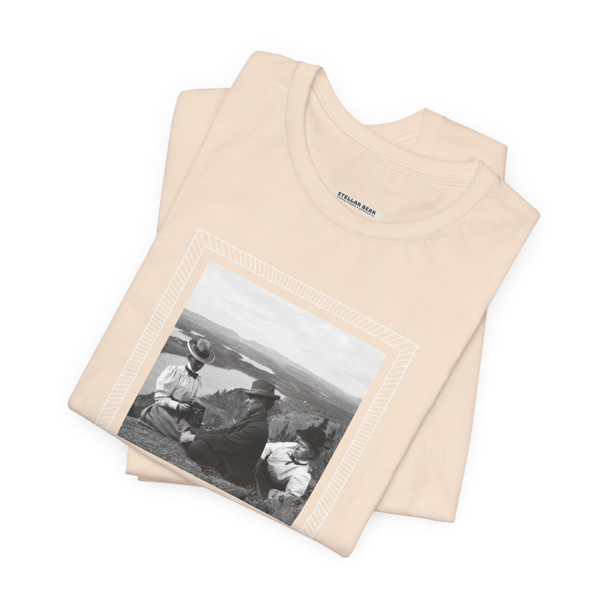 Friends on a Hill with a Camera 1899 Vintage Graphic T-Shirt product image 5