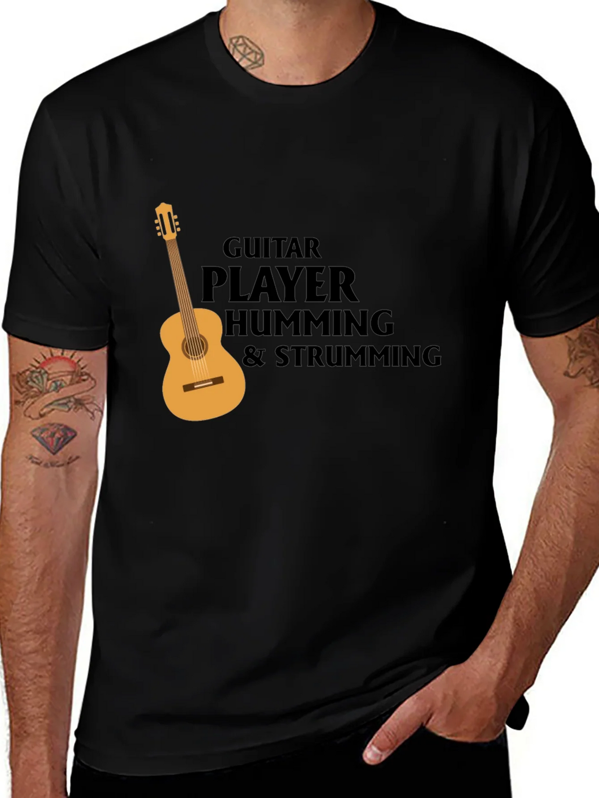 Guitar Player T-Shirt: Hum & Strum Tee product image 1