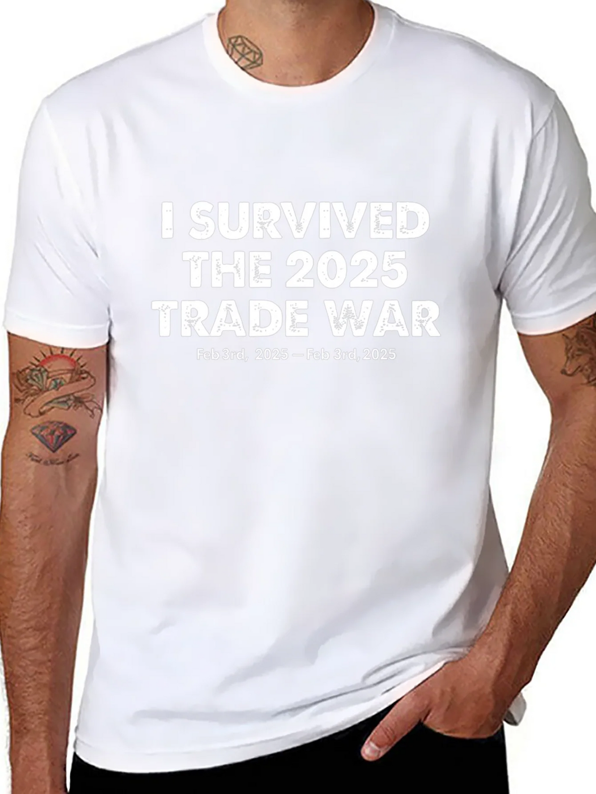 I Survived 2025 Trade War Black T-Shirt product image 7