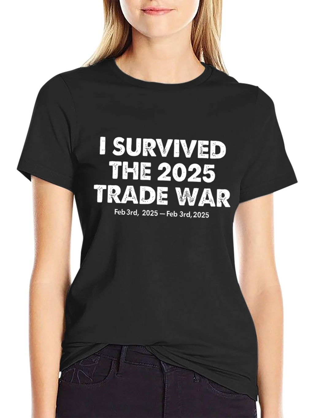 I Survived 2025 Trade War Black T-Shirt product image 2
