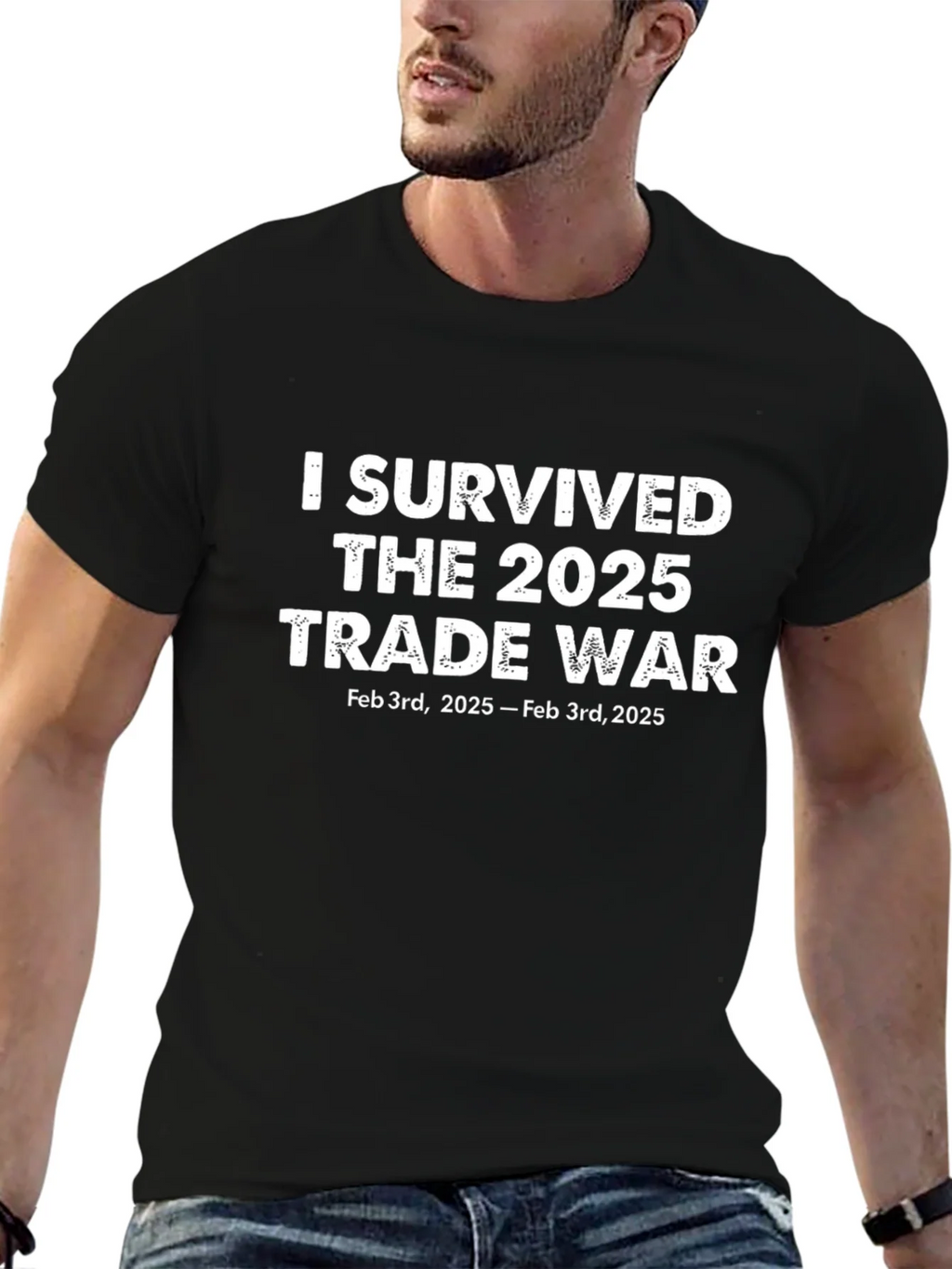 I Survived 2025 Trade War Black T-Shirt product image 6