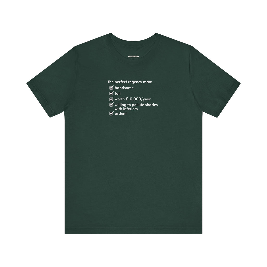 The Perfect Regency Man Checklist T-Shirt (Jane Austen) product image 12