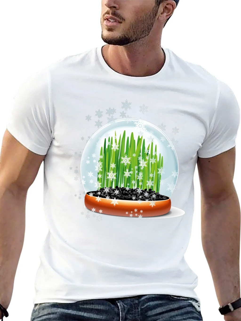 Snow Globe Wheatgrass Black T-Shirt product image 9
