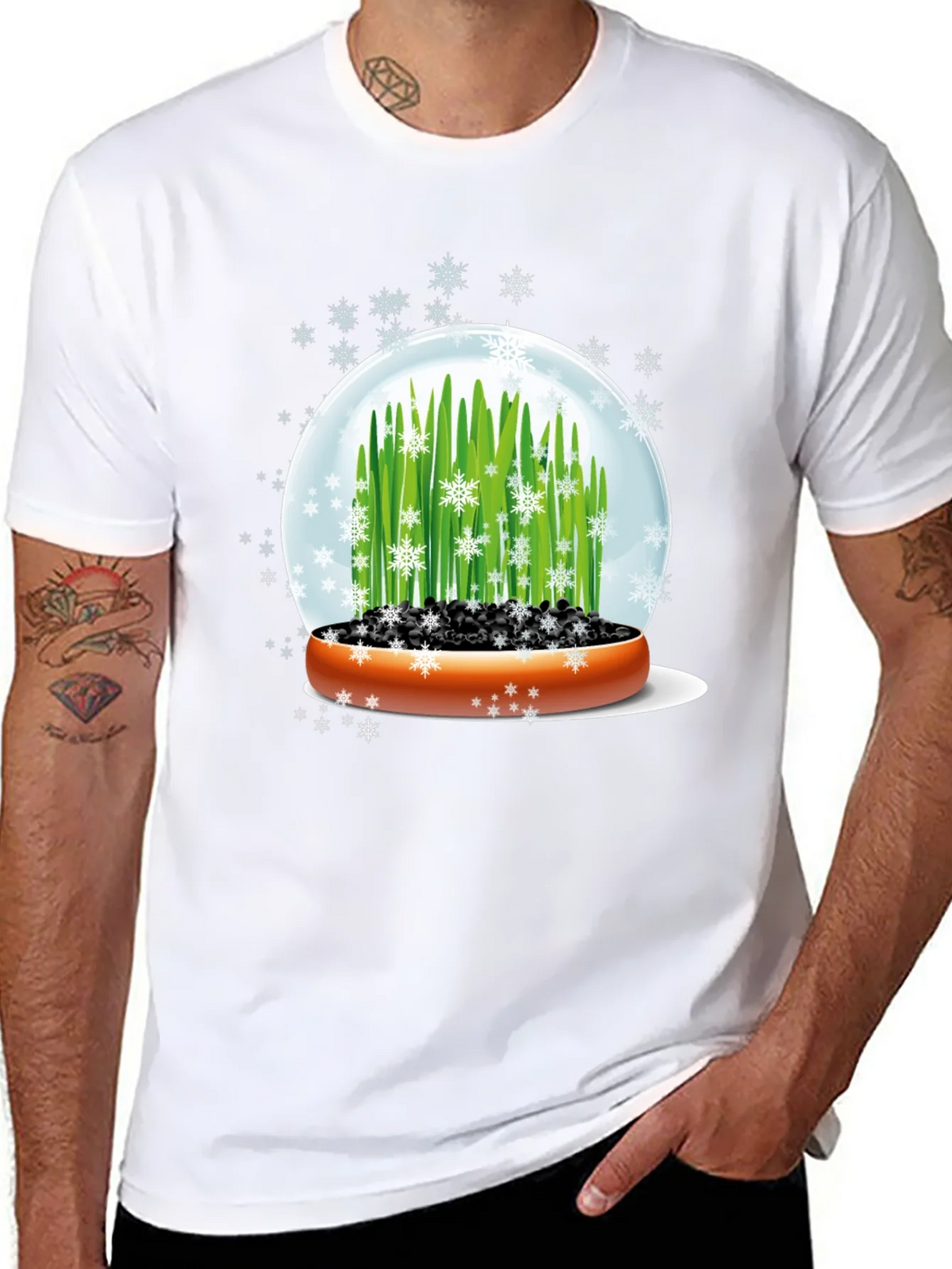 Snow Globe Wheatgrass Black T-Shirt product image 4