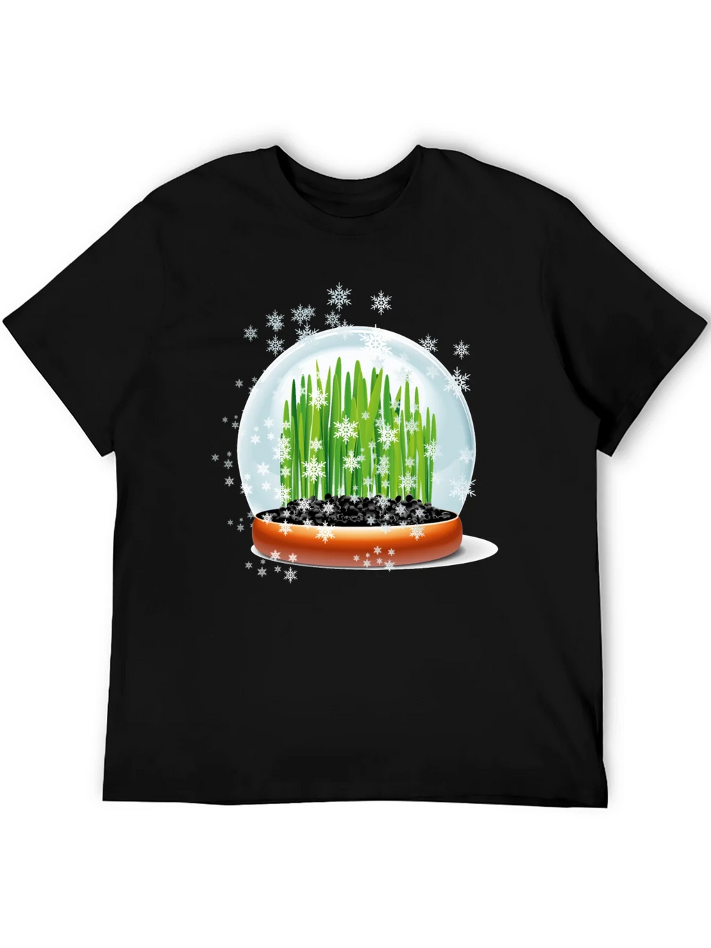Snow Globe Wheatgrass Black T-Shirt product image 3
