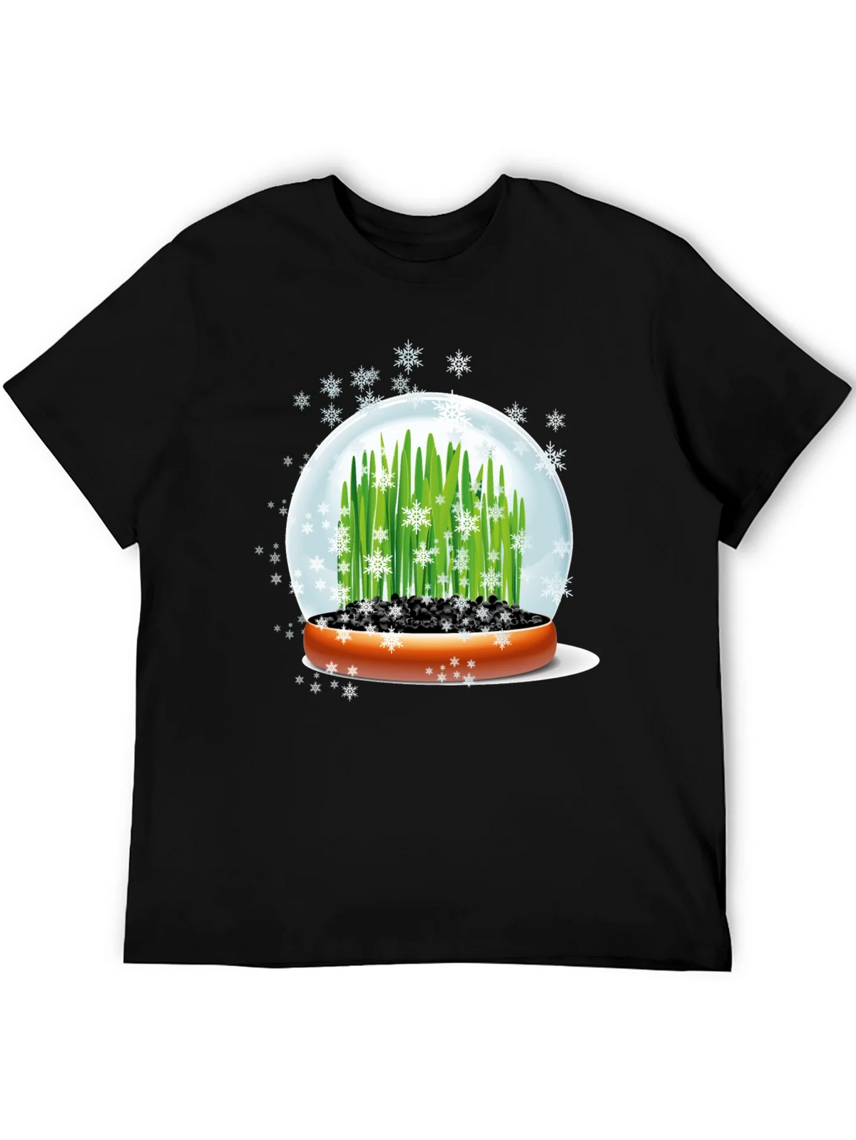 Snow Globe Wheatgrass Black T-Shirt product image 3