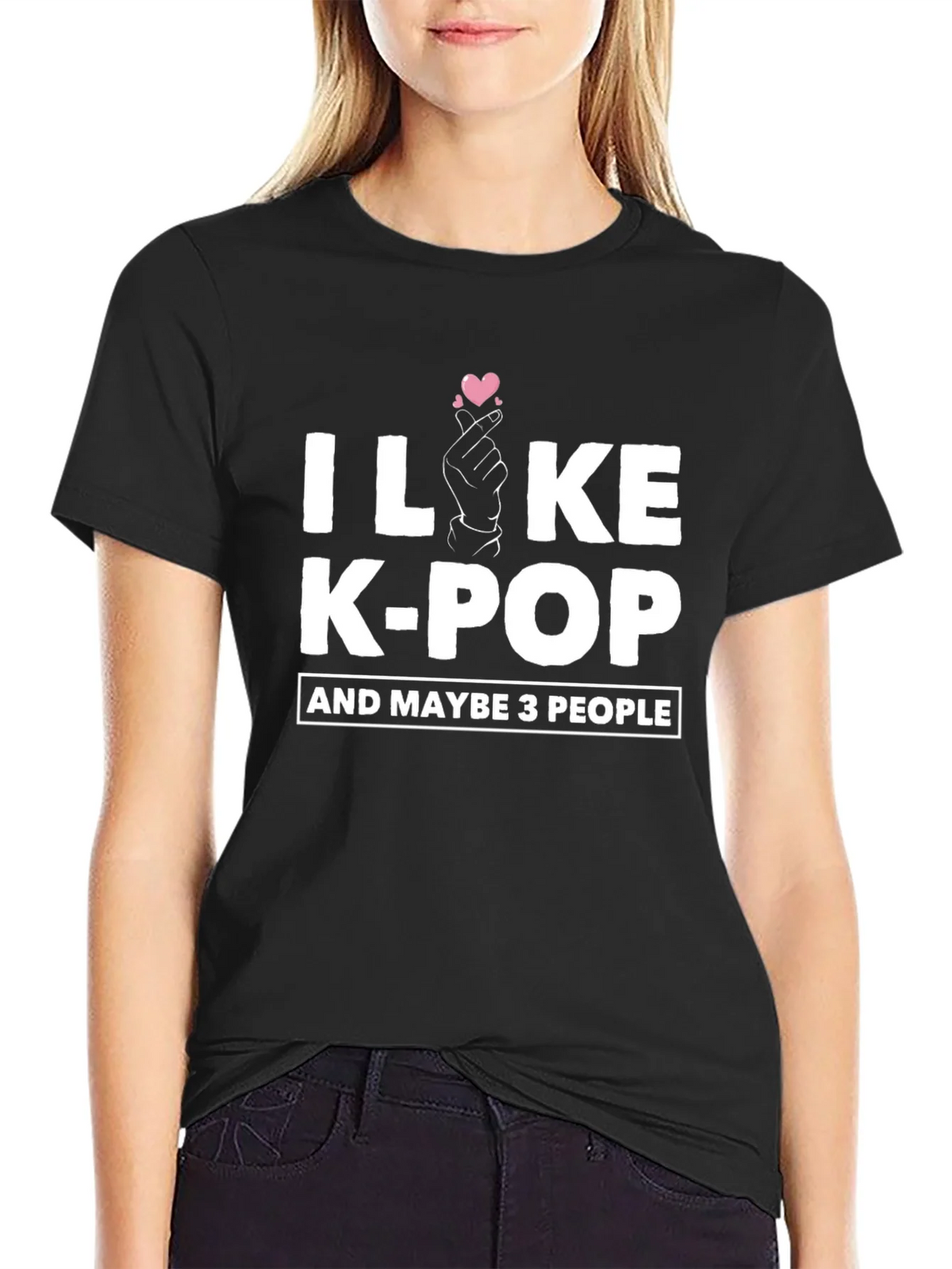 I Like K-Pop T-Shirt Maybe 3 People Cotton Blend Tee product image 2