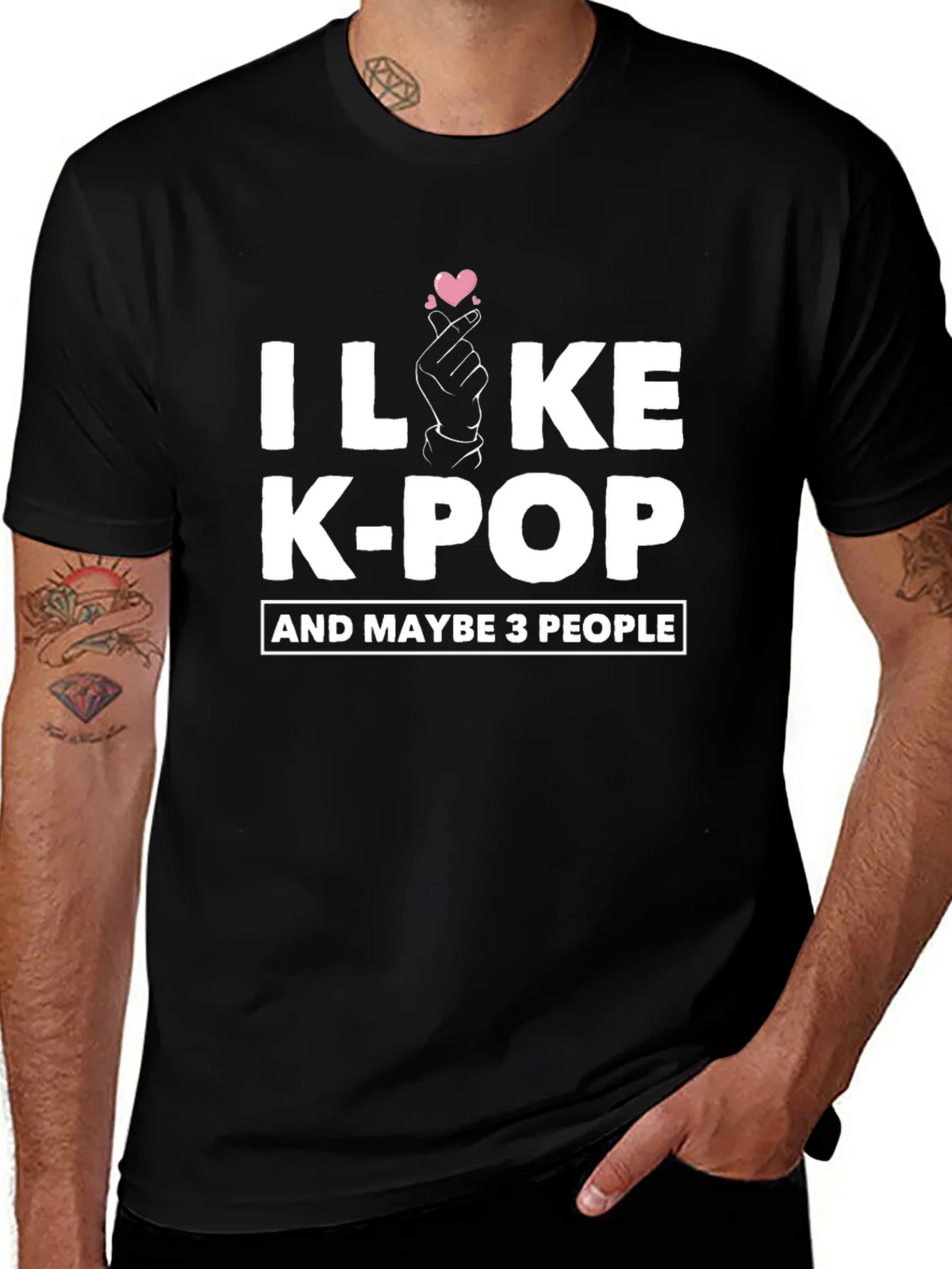 I Like K-Pop T-Shirt Maybe 3 People Cotton Blend Tee product image 1
