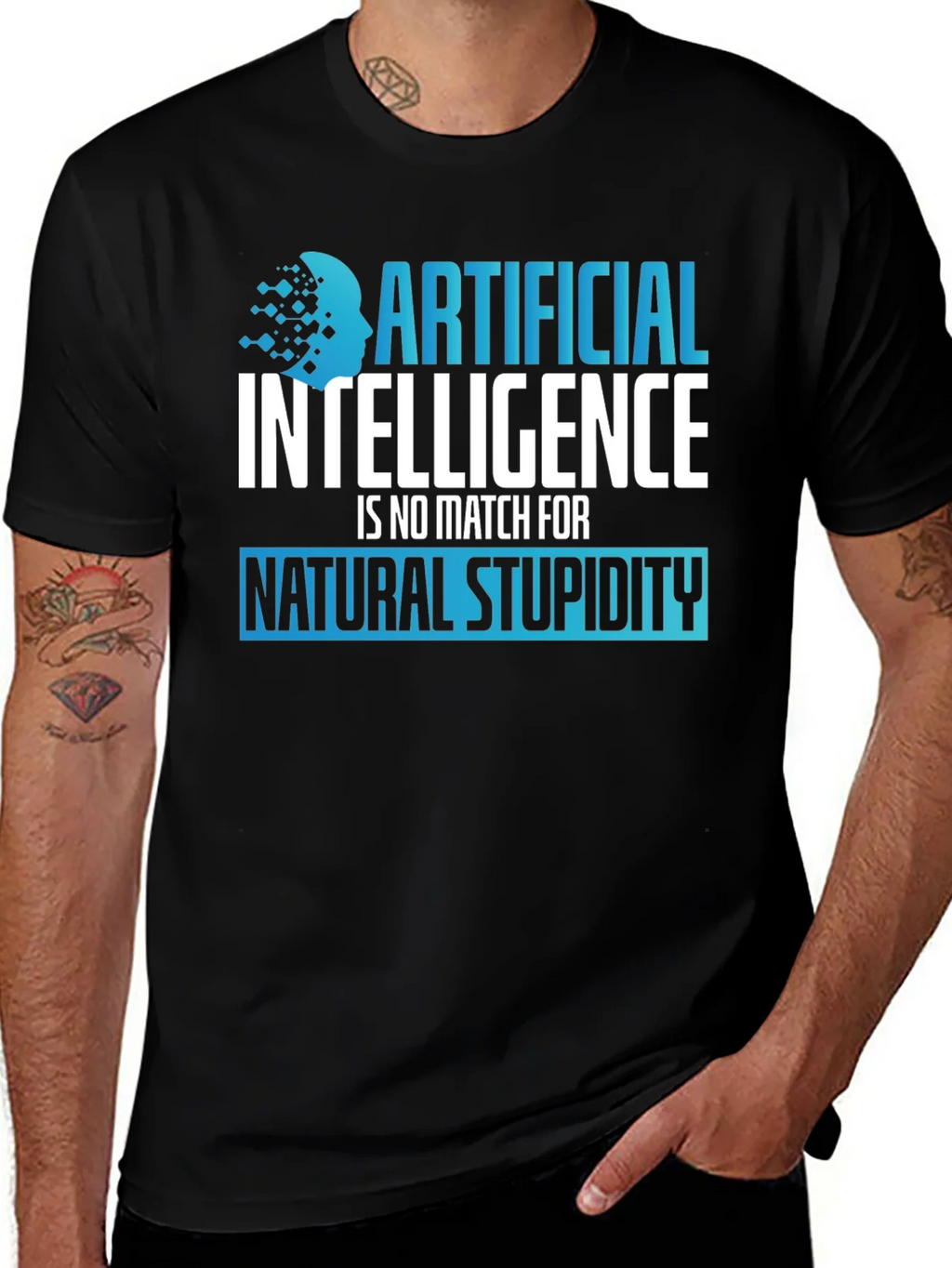 AI vs Stupidity Graphic T-Shirt product image 1