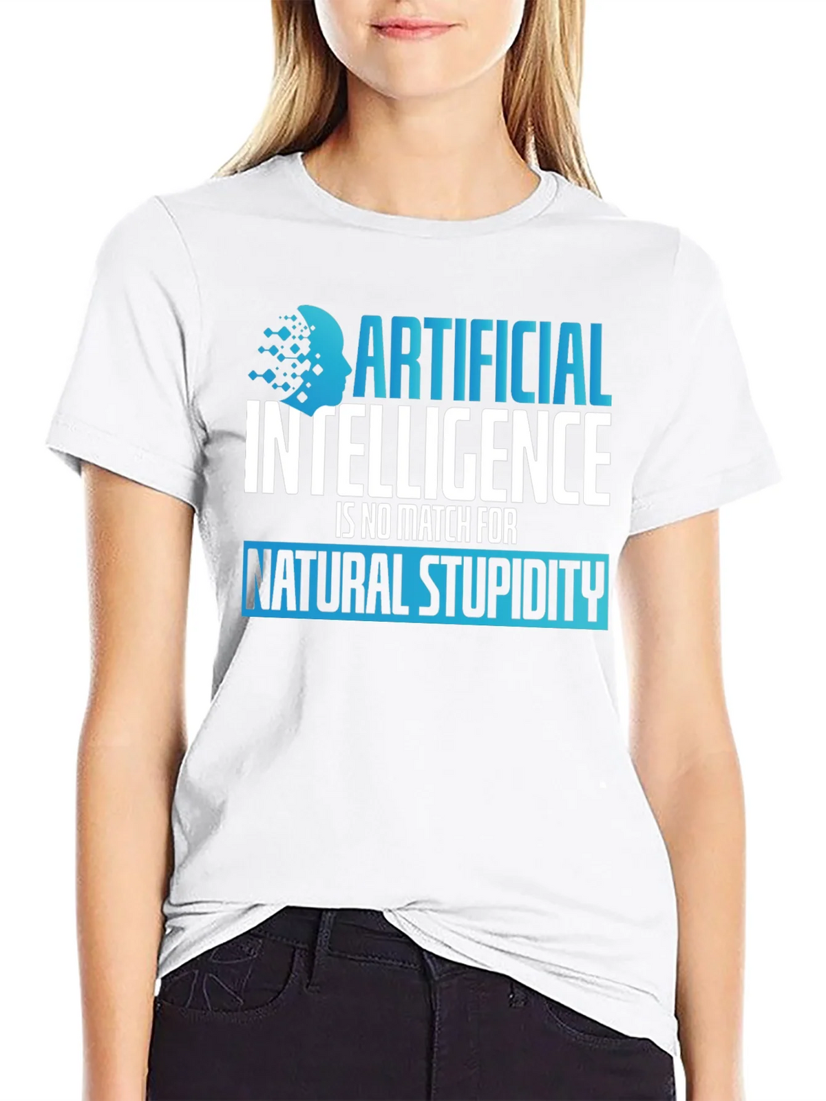 AI vs Stupidity Graphic T-Shirt product image 5