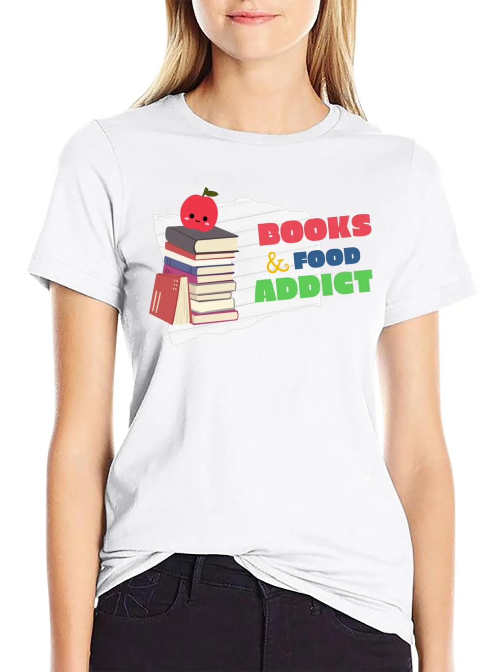 Books and Food Addict Graphic T-Shirt product image 4