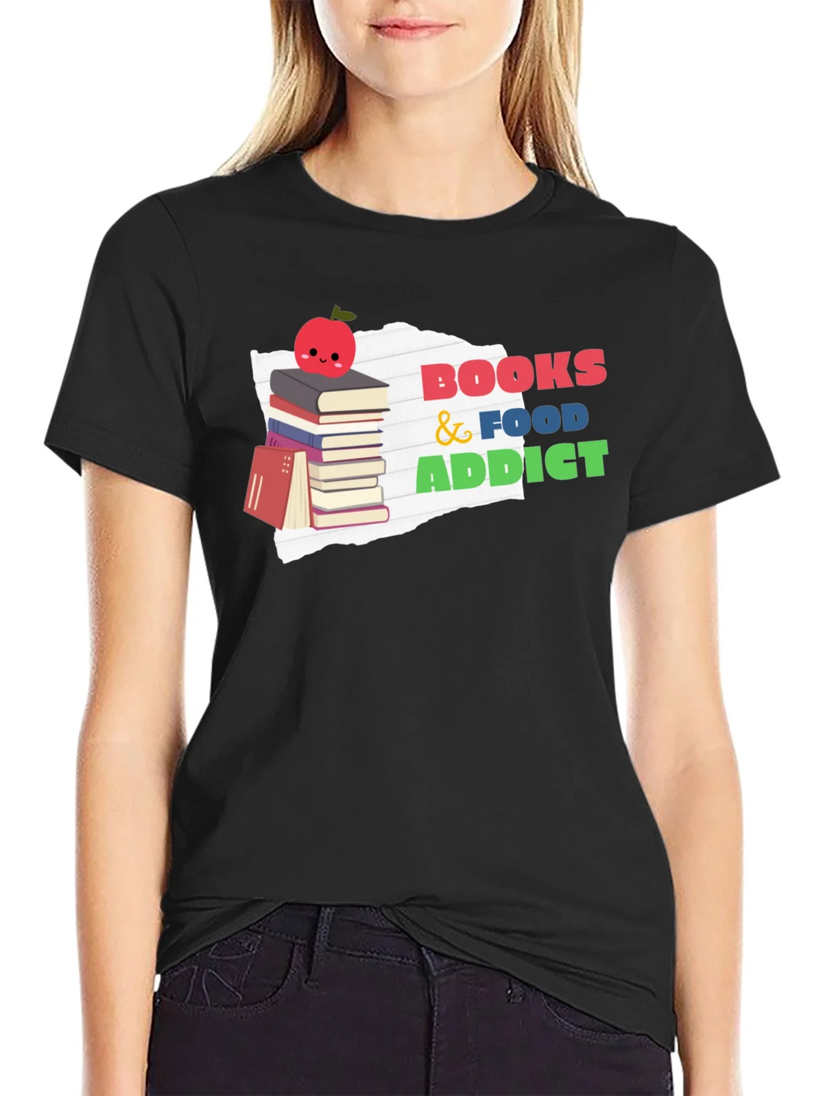 Books and Food Addict Graphic T-Shirt product image 2