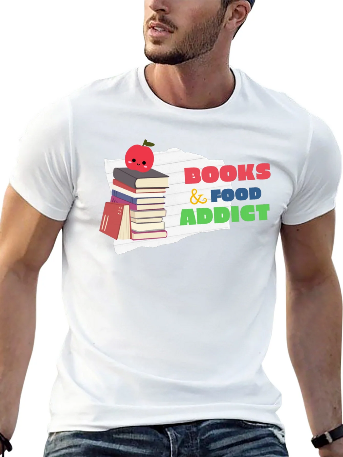 Books and Food Addict Graphic T-Shirt product image 7