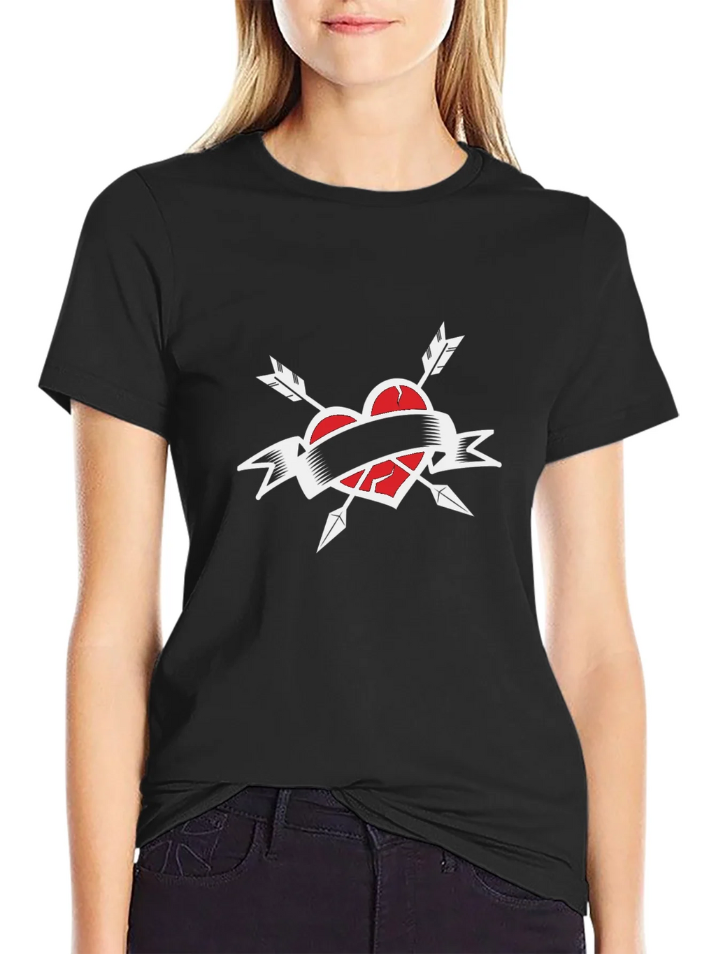 Broken Heart Arrow T-Shirt - Black product image 2