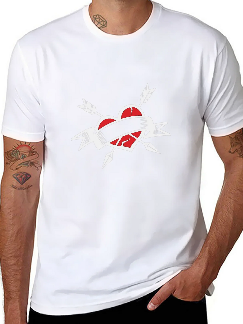 Broken Heart Arrow T-Shirt - Black product image 5