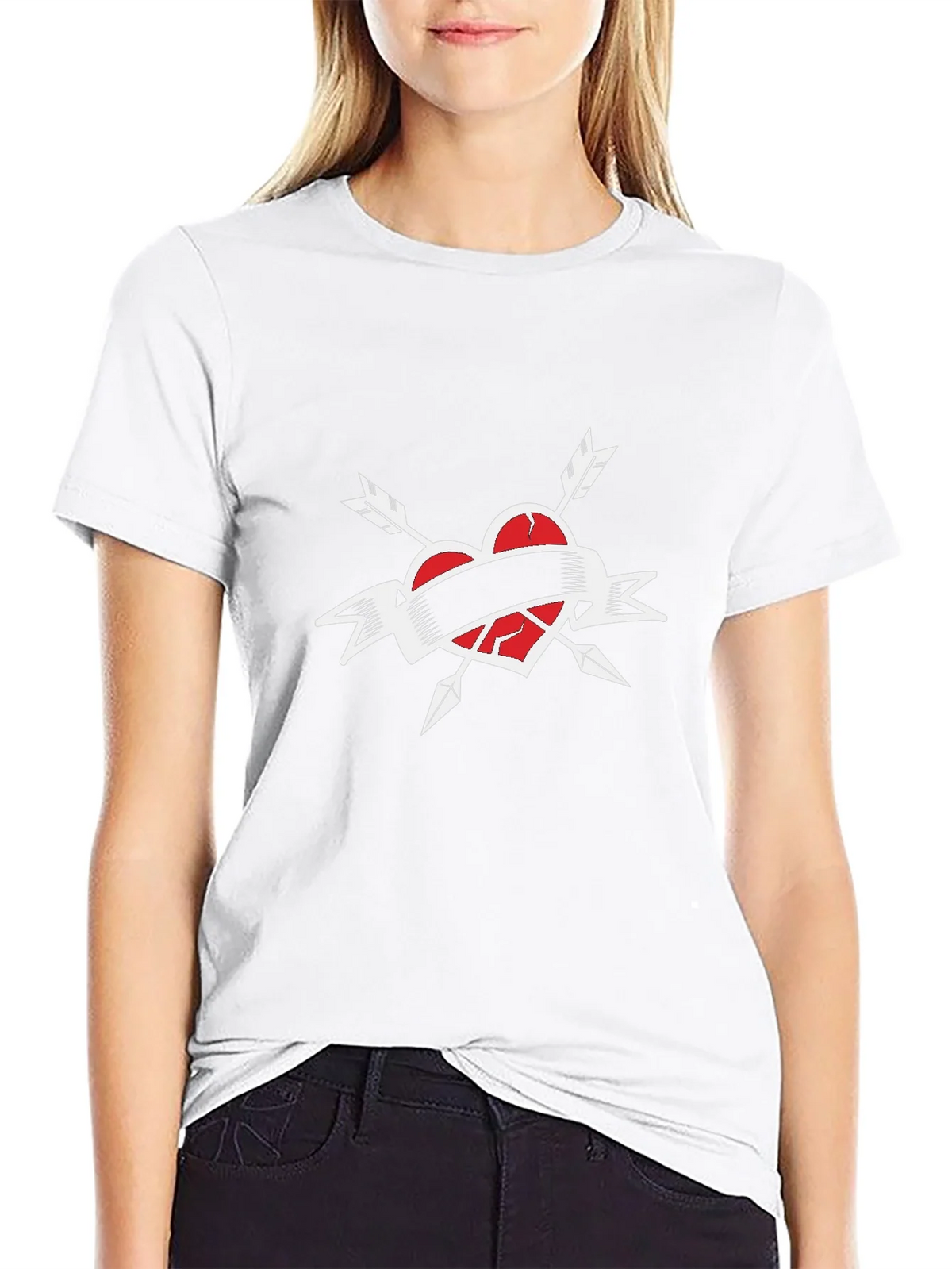 Broken Heart Arrow T-Shirt - Black product image 6