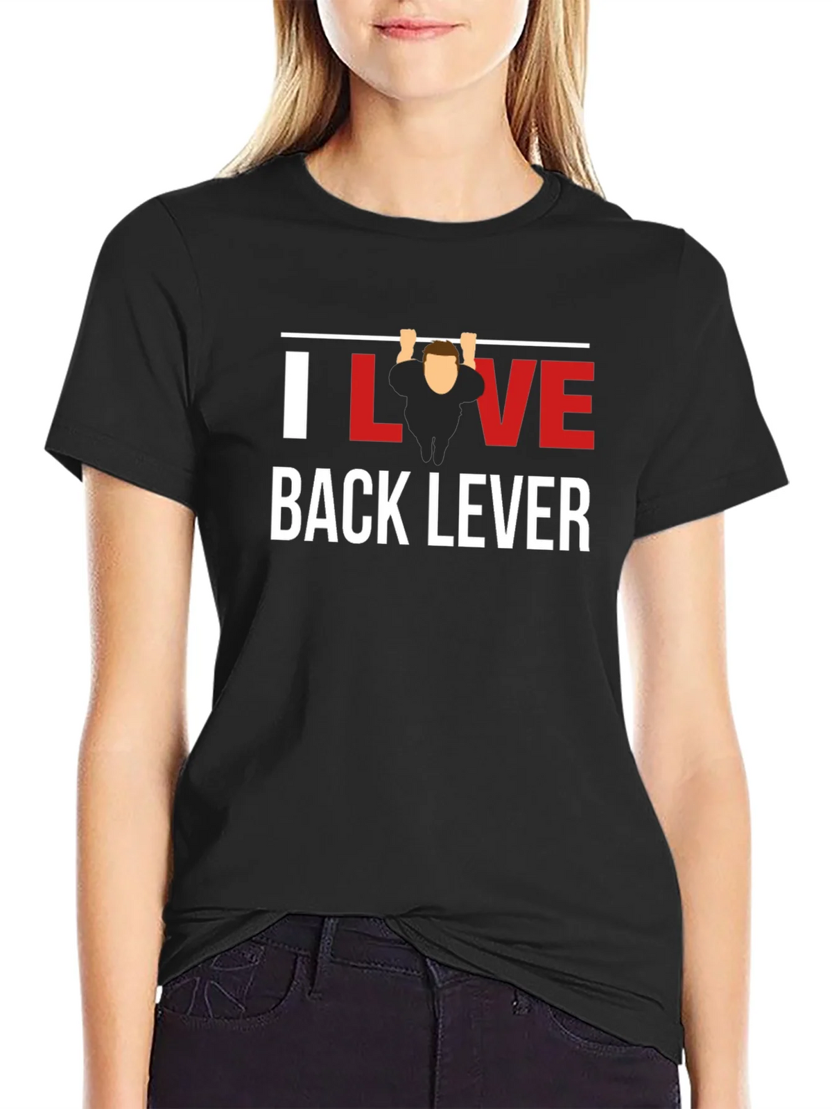 I Love Back Lever Black T-Shirt Gym Workout product image 2