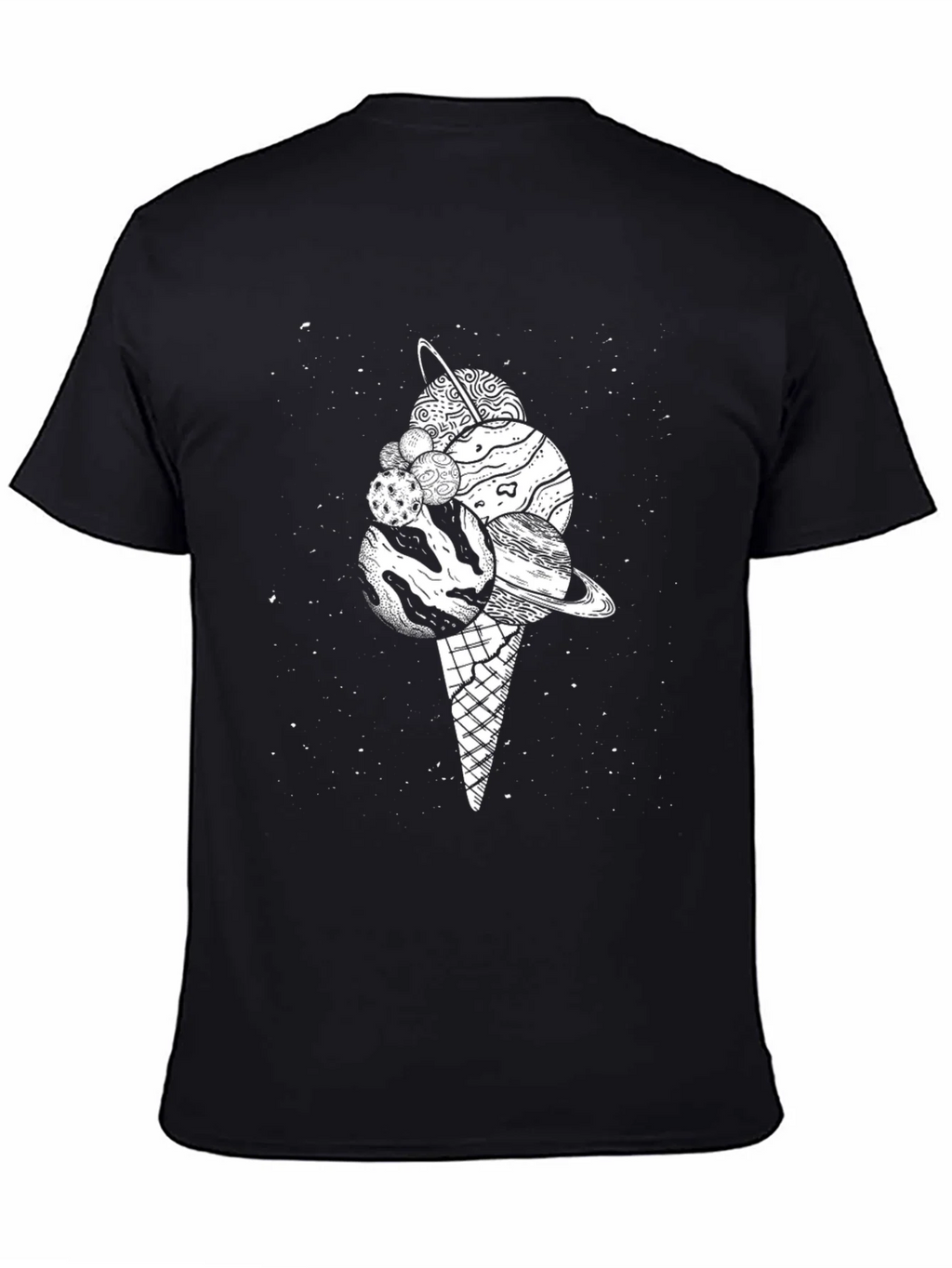 Space Ice Cream Black T-Shirt product image 4