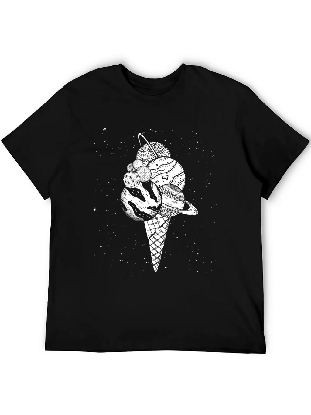 Space Ice Cream Black T-Shirt product image 5