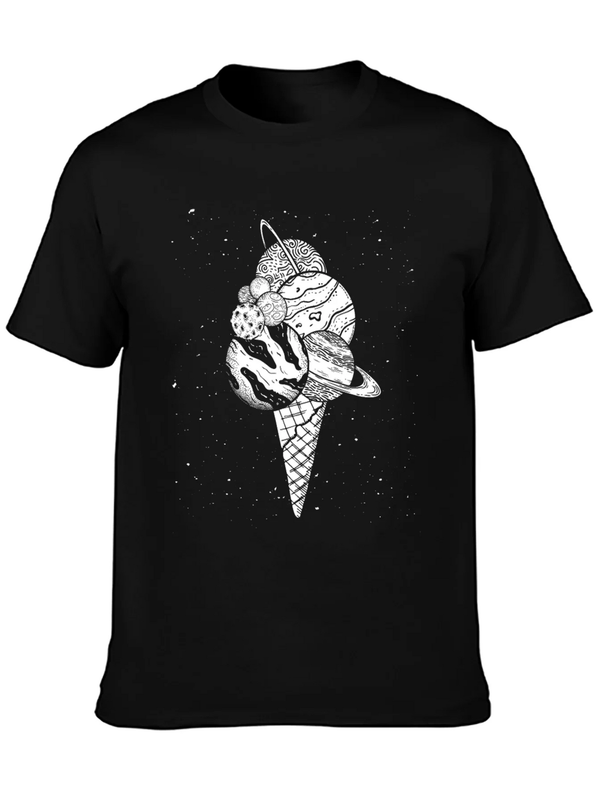 Space Ice Cream Black T-Shirt product image 3